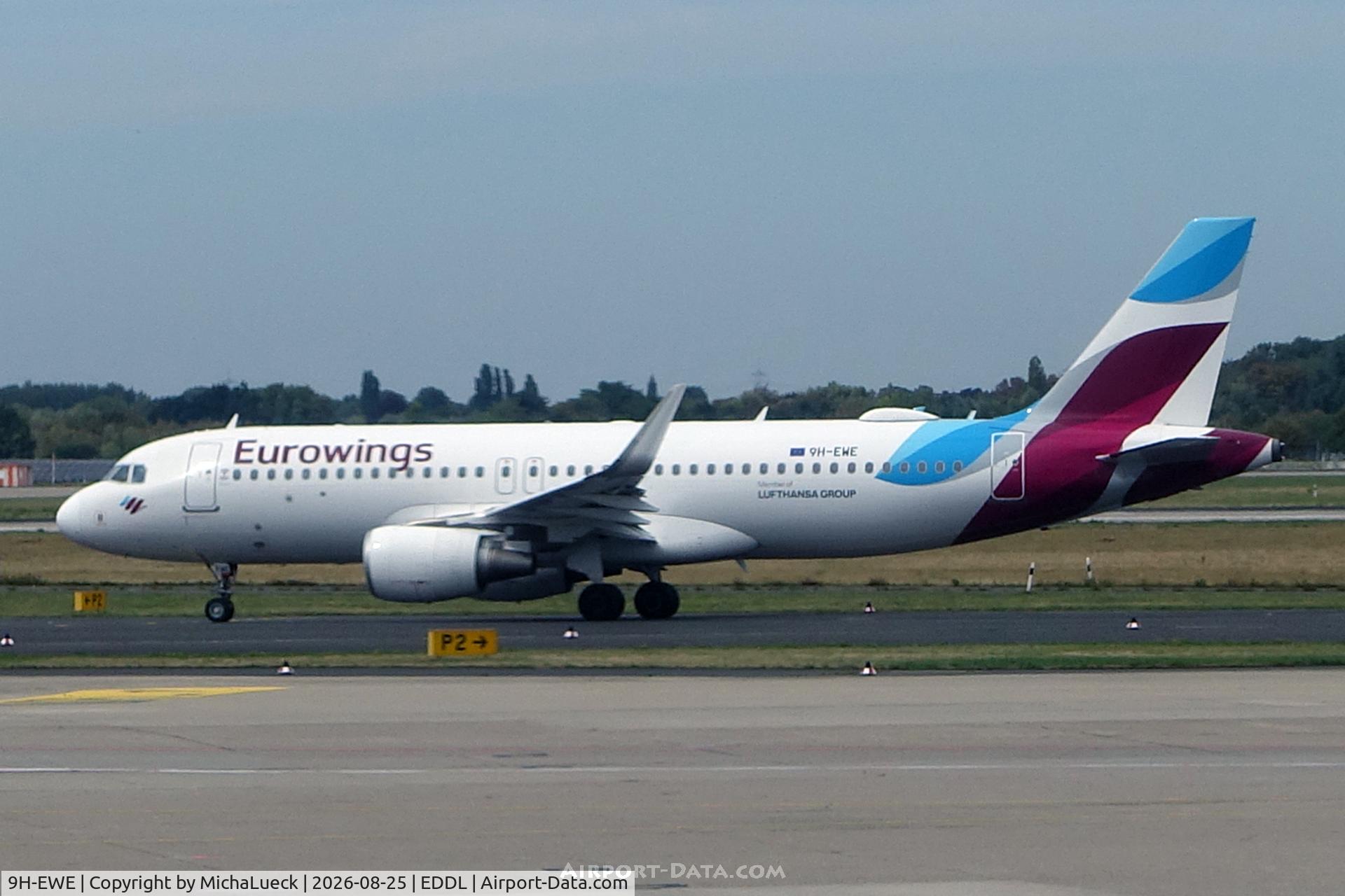 Aircraft 9H-EWE, 2016 Airbus A320-214, c/n 7056, At Lohausen, at EDDL, photo by MichaLueck