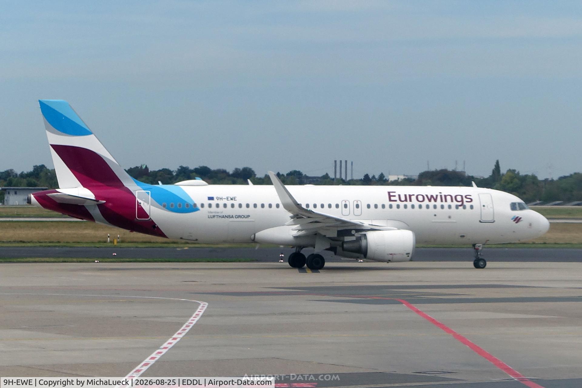 Aircraft 9H-EWE, 2016 Airbus A320-214, c/n 7056, At Lohausen, at EDDL, photo by MichaLueck