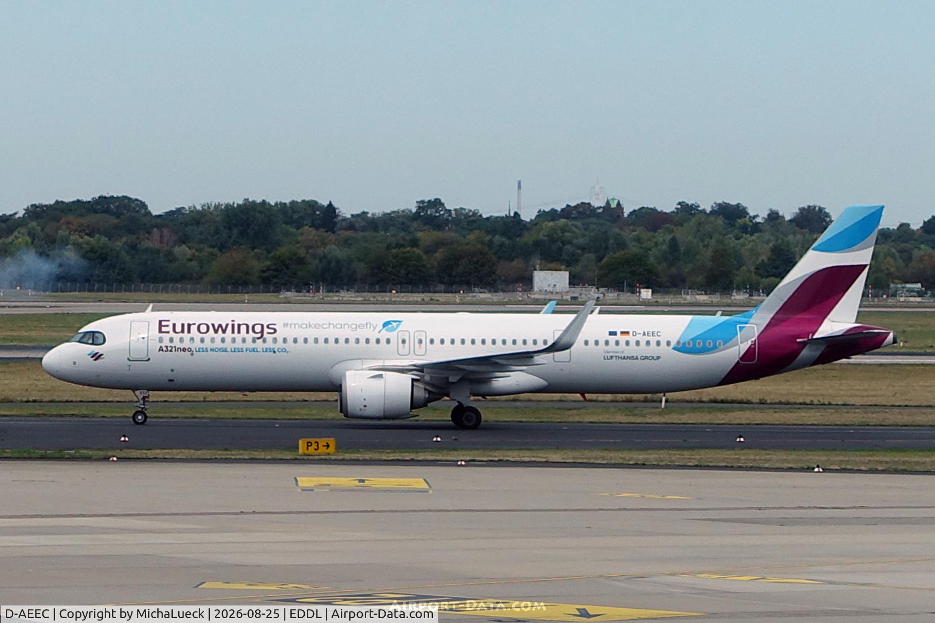 Aircraft D-AEEC, 2023 Airbus A321- 271NX, c/n 11594, At Lohausen, at EDDL, photo by MichaLueck