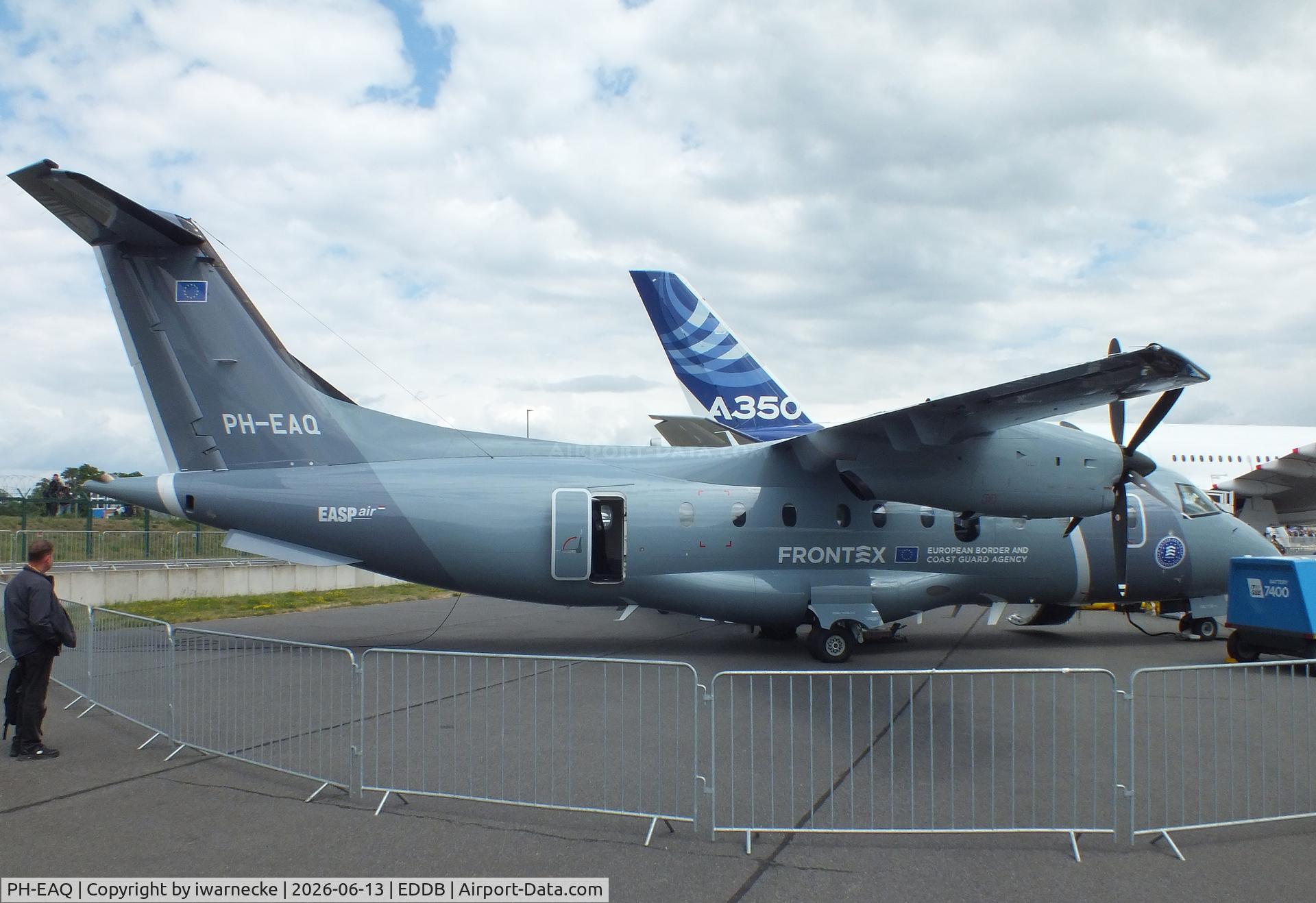 Aircraft PH-EAQ, Dornier Do328-120, c/n 3051, Dornier Do328-120 of FRONTEX (European Border and Coast Guard Agency) at ILA 2026, Berlin, at EDDB, photo by iwarnecke