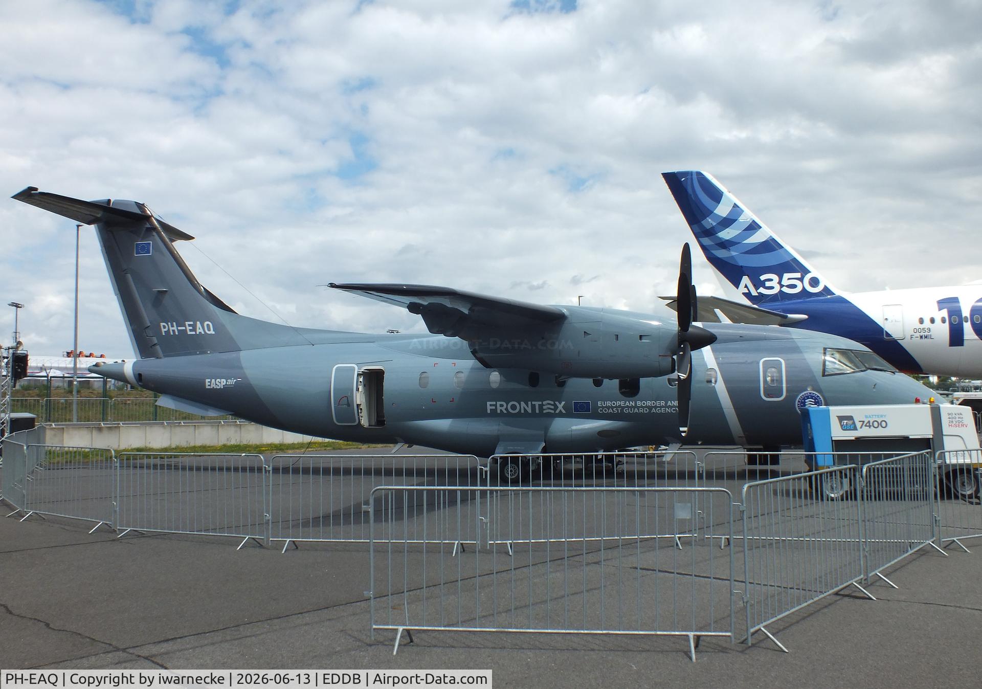 Aircraft PH-EAQ, Dornier Do328-120, c/n 3051, Dornier Do328-120 of FRONTEX (European Border and Coast Guard Agency) at ILA 2026, Berlin, at EDDB, photo by iwarnecke