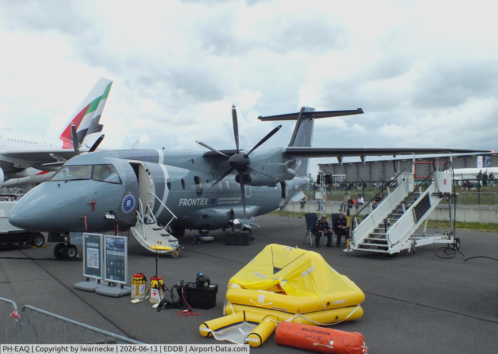 Aircraft PH-EAQ, Dornier Do328-120, c/n 3051, Dornier Do328-120 of FRONTEX (European Border and Coast Guard Agency) at ILA 2026, Berlin, at EDDB, photo by iwarnecke