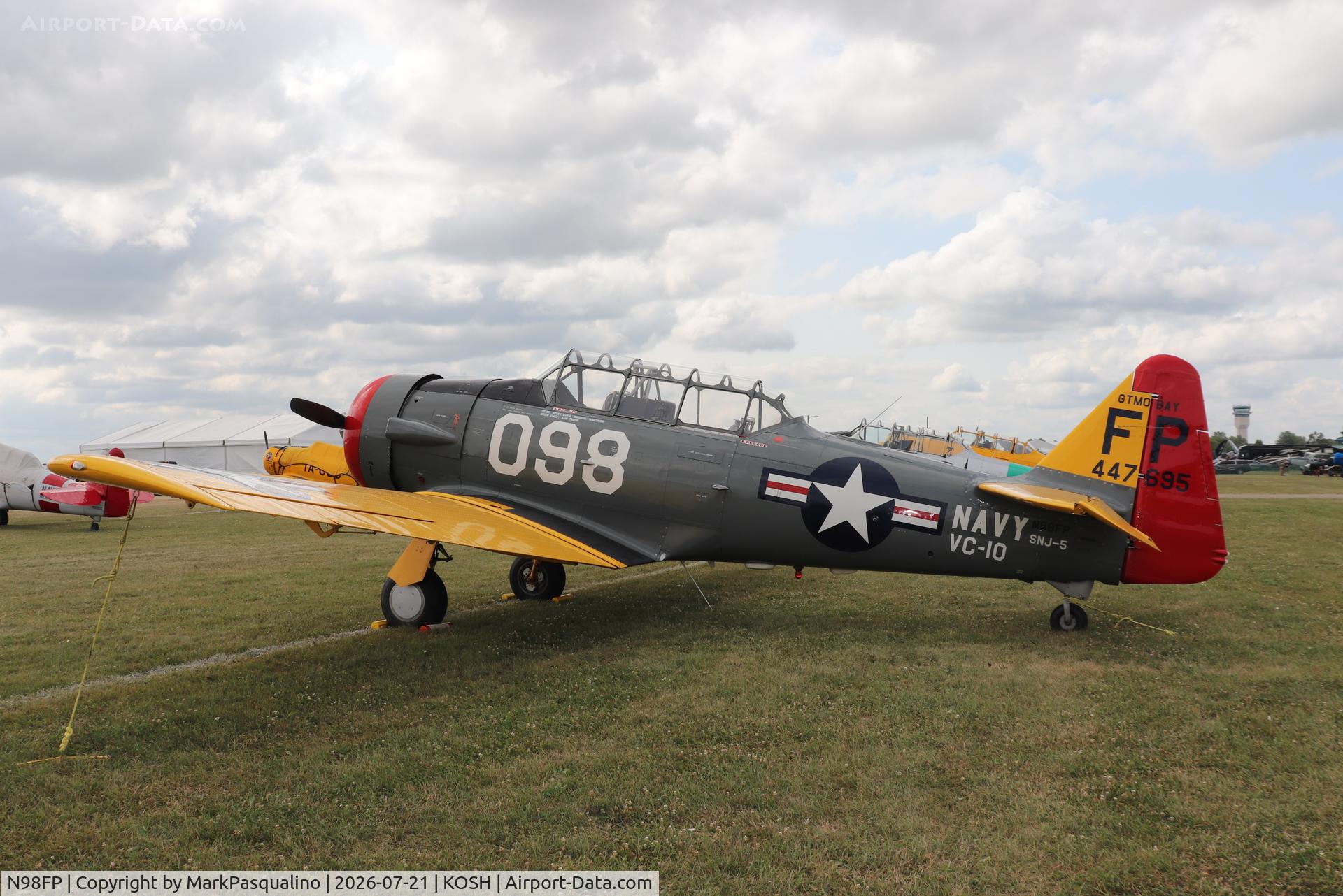 Aircraft N98FP, 1944 North American AT-6G Texan, c/n 7695, North American AT-6G, at KOSH, photo by MarkPasqualino