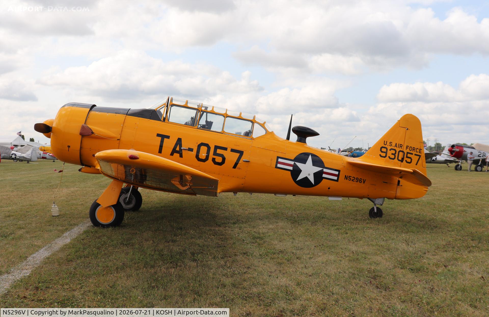 Aircraft N5296V, North American AT-6G Texan, c/n 168-161 (49-3057), North American AT-6G, at KOSH, photo by MarkPasqualino