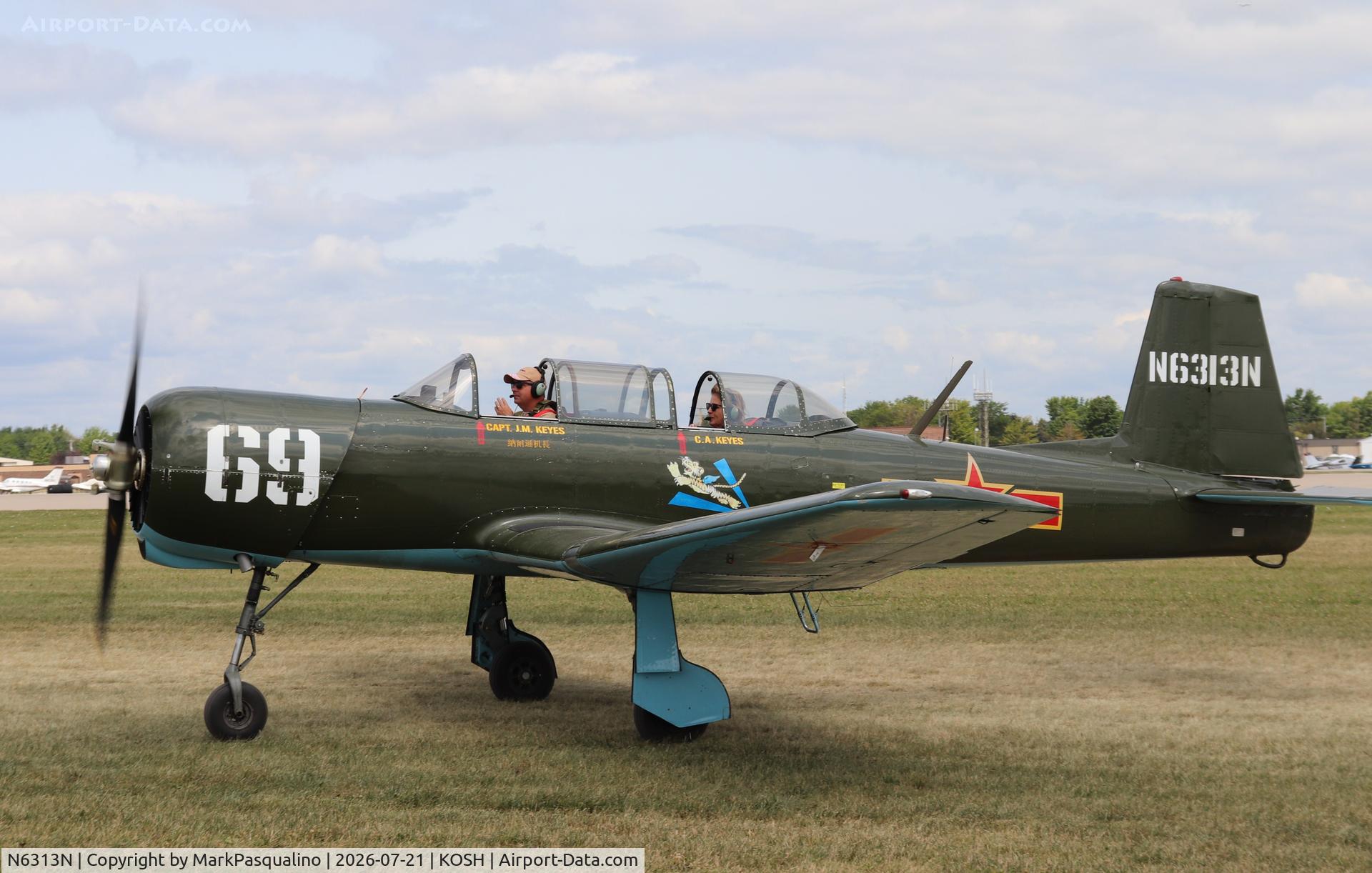 Aircraft N6313N, 1979 Nanchang CJ-6A, c/n 3532022, Nanchang CJ-6A, at KOSH, photo by MarkPasqualino