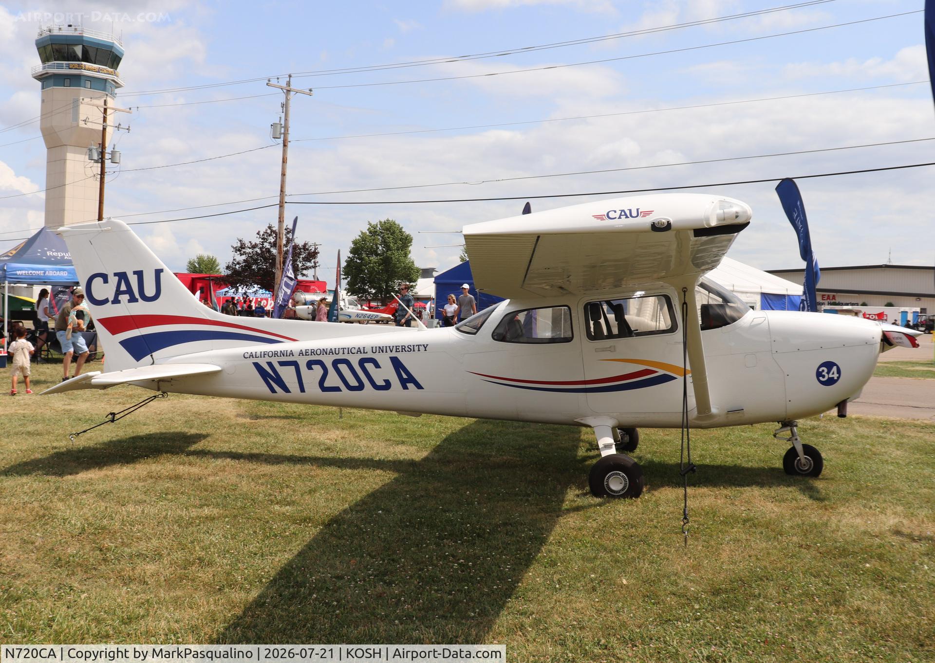 Aircraft N720CA, 2026 Cessna 172S, c/n 172S13528, Cessna 172S, at KOSH, photo by MarkPasqualino
