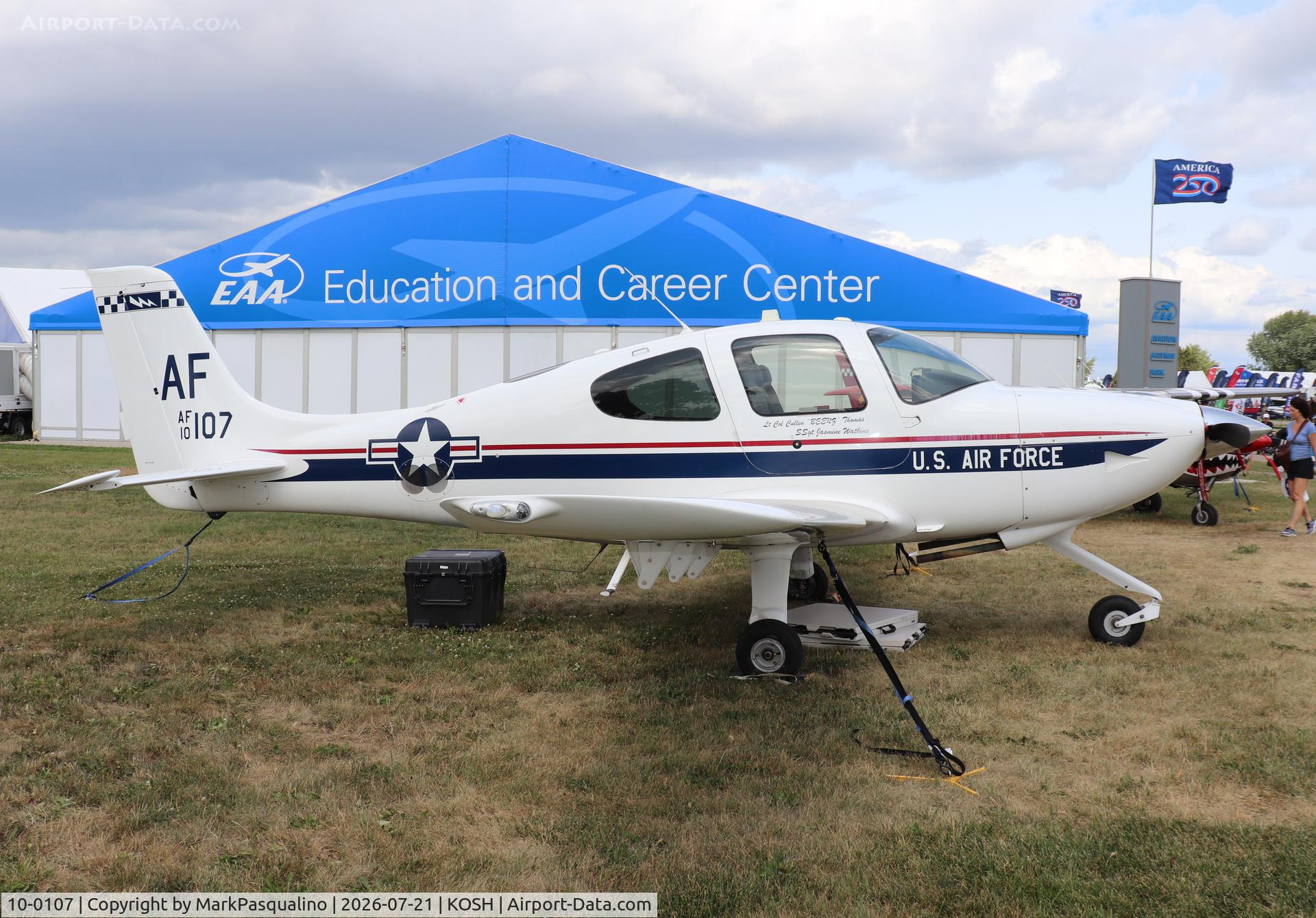 Aircraft 10-0107, 2012 Cirrus T-53A Kadet II, c/n 2124, Cirrus T-53A Kadet, at KOSH, photo by MarkPasqualino