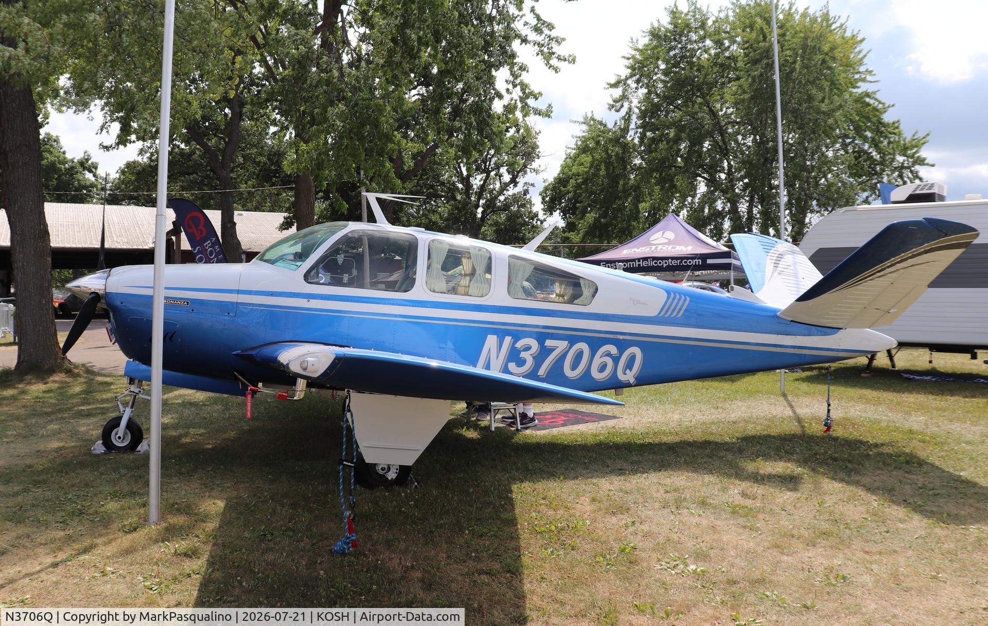 Aircraft N3706Q, 1966 Beech V35 Bonanza, c/n D-8367, Beech V35, at KOSH, photo by MarkPasqualino