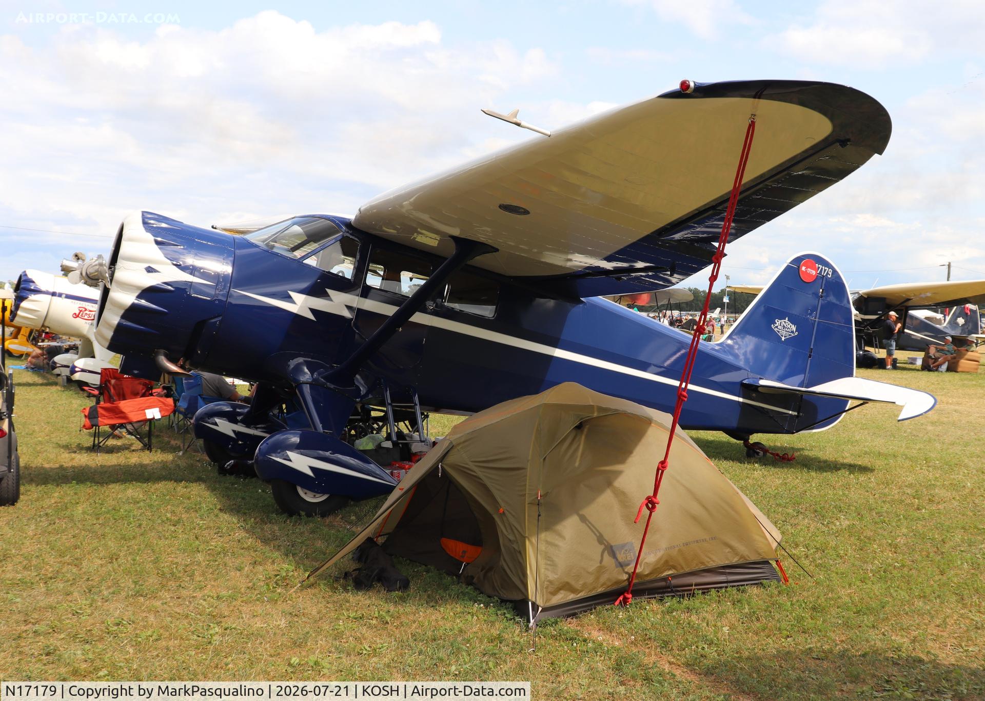 Aircraft N17179, 1939 Stinson SR-9 Reliant, c/n 5167, Stinson SR-9, at KOSH, photo by MarkPasqualino