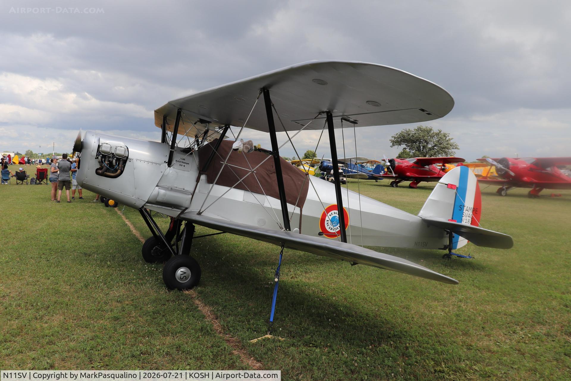 Aircraft N11SV, 1947 Nord Stampe SV-4C, c/n 183, Nord Stampe SV-4C, at KOSH, photo by MarkPasqualino