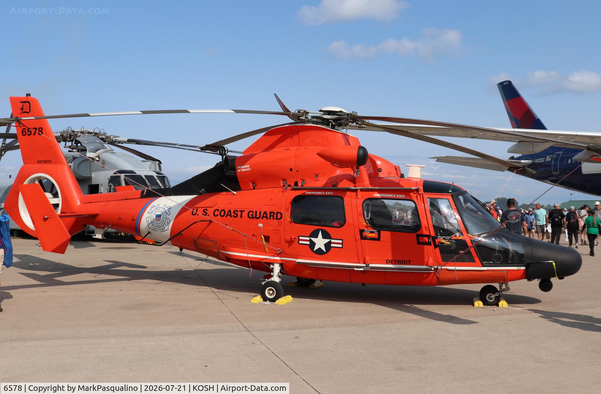 Aircraft 6578, Aerospatiale HH-65C Dolphin, c/n 6275, Aerospatiale HH-65C Dolphin, at KOSH, photo by MarkPasqualino