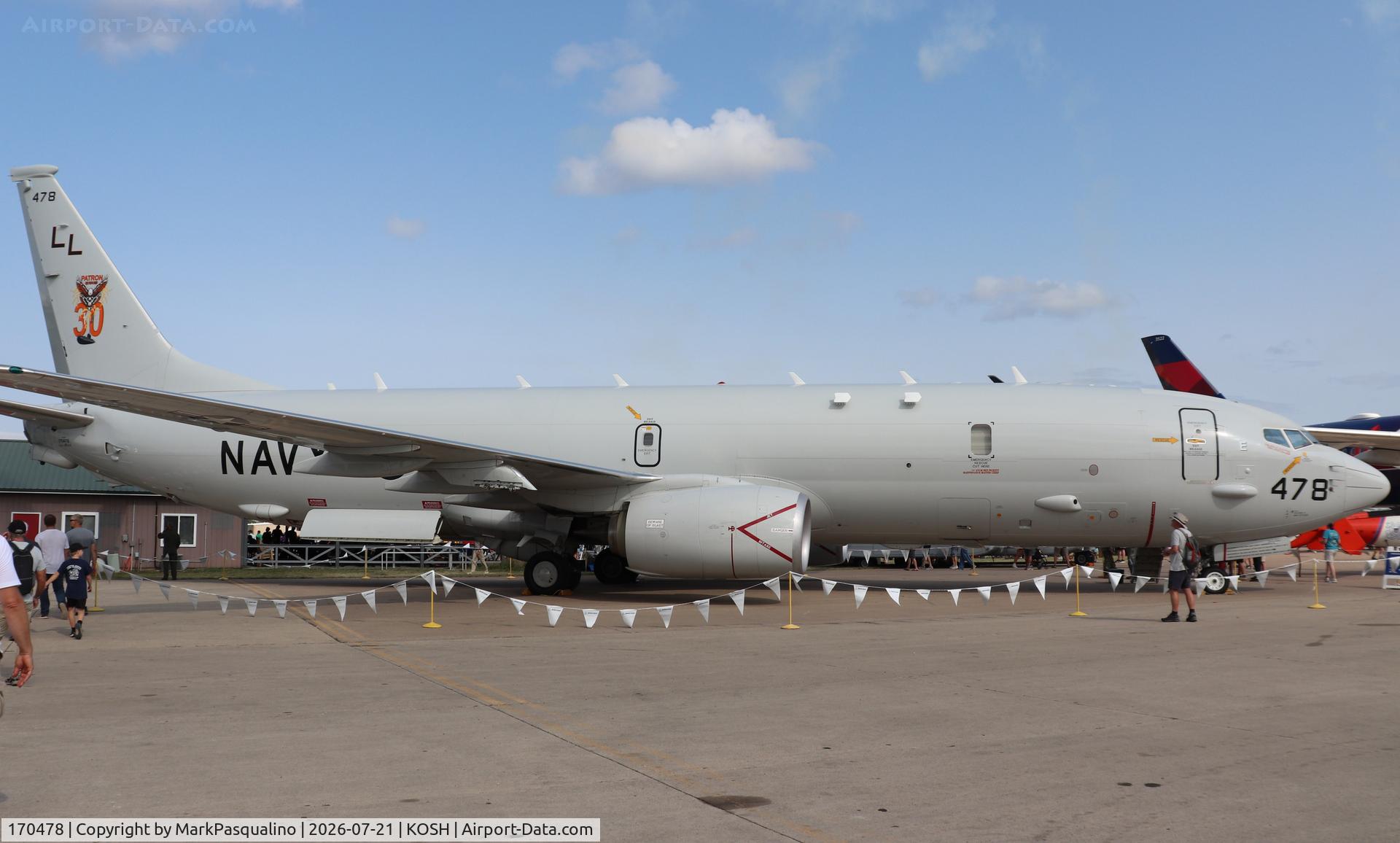 Aircraft 170478, 2024 Boeing P-8A (737-8FV) Poseidon, c/n 67444 l/n 9610, Boeing P-8A Poseidon, at KOSH, photo by MarkPasqualino