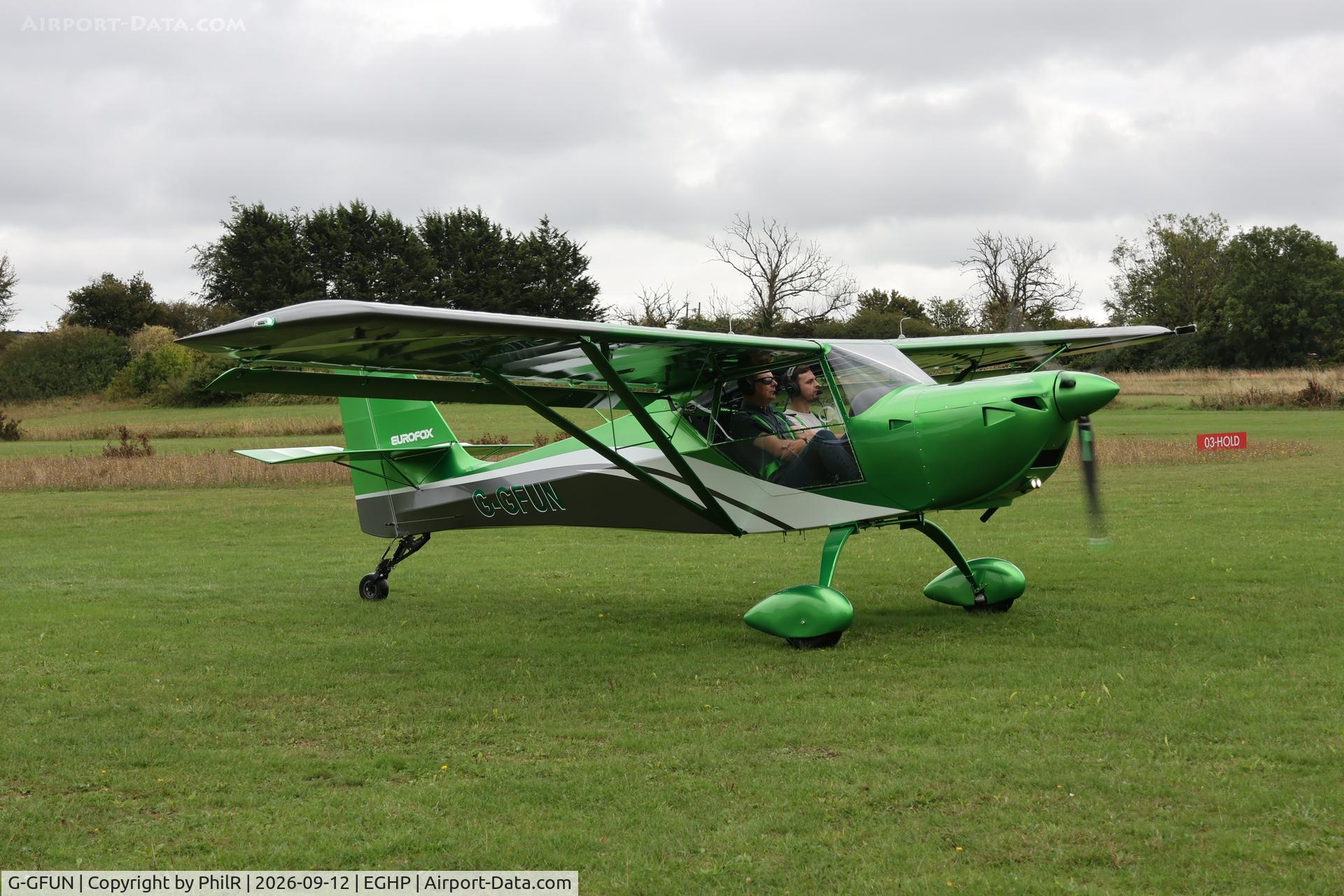 Aircraft G-GFUN, Aeropro Eurofox 2K, c/n 69623, G-GFUN 2025 Ascent Industries Ltd Eurofox 2K Eurofox Fly In Popham 12.09.26 (1).jpg, at EGHP, photo by PhilR