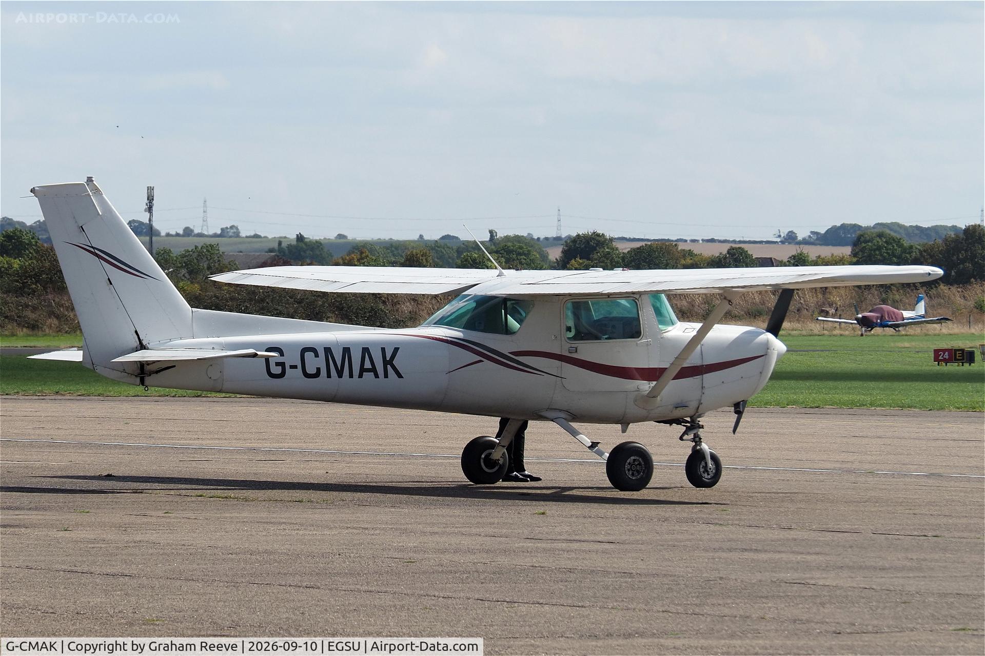 Aircraft G-CMAK, 1983 Cessna 152, c/n 15285751, Parked at Duxford., at EGSU, photo by Graham Reeve
