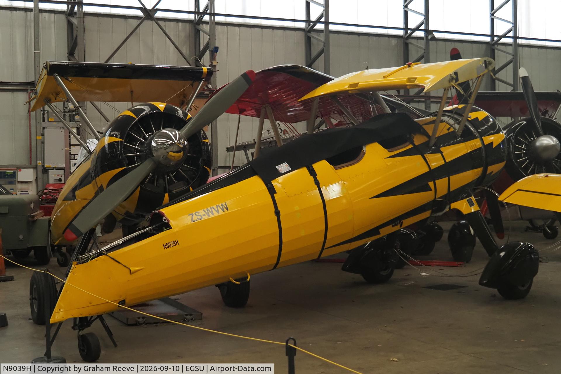 Aircraft N9039H, 1941 Boeing B75N1, c/n 75-6801, On display at the IWM, Duxford., at EGSU, photo by Graham Reeve