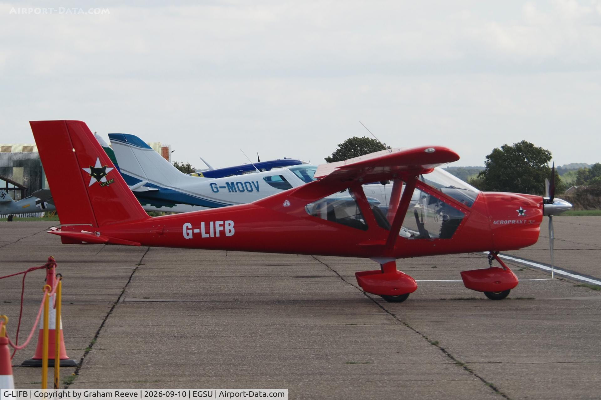 Aircraft G-LIFB, 2021 Aeroprakt A32 Vixxen, c/n LAA 411-15723, Parked at Duxford., at EGSU, photo by Graham Reeve