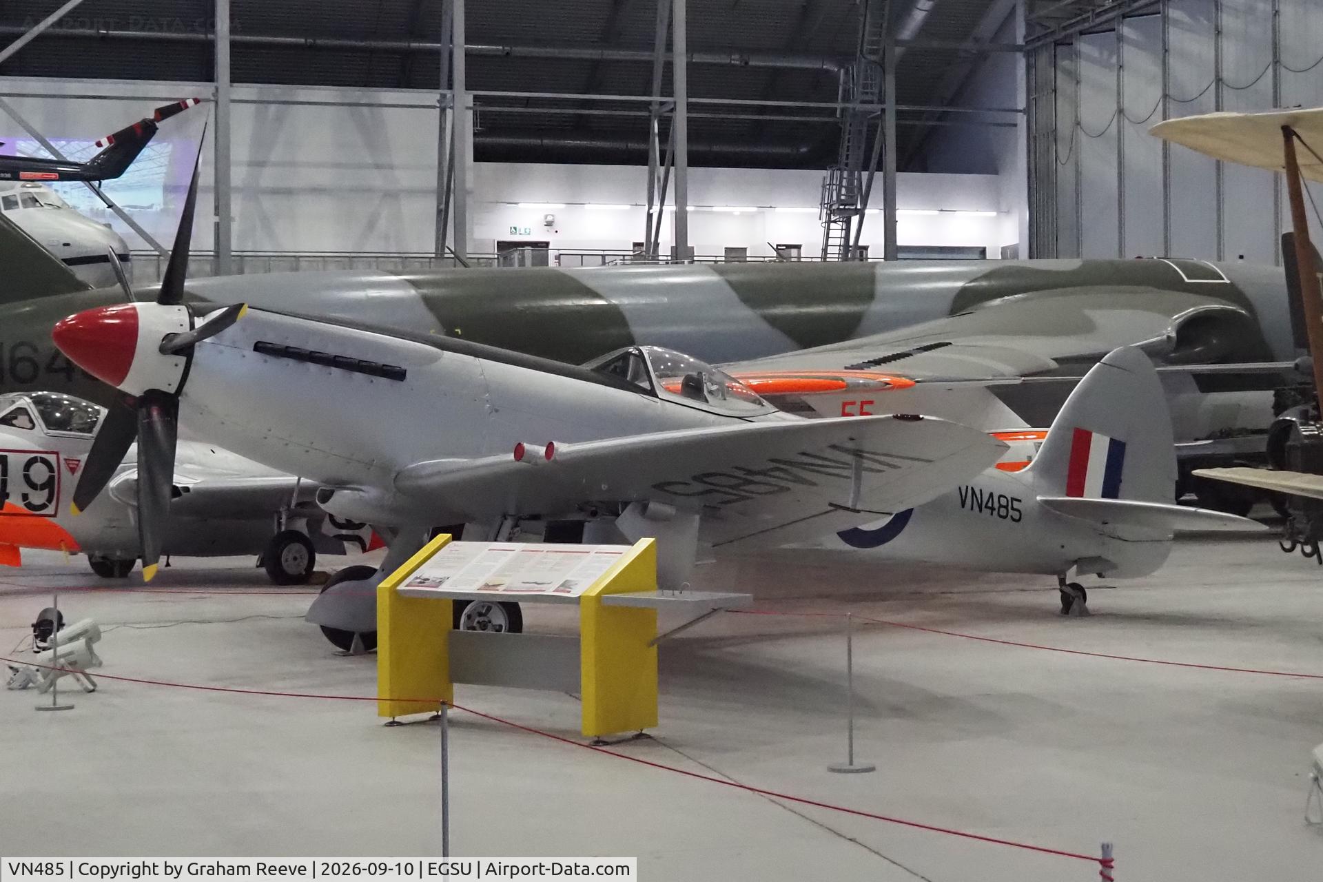 Aircraft VN485, Supermarine 356 Spitfire F.24, c/n SMAF.21567, On display at the IWM, Duxford., at EGSU, photo by Graham Reeve