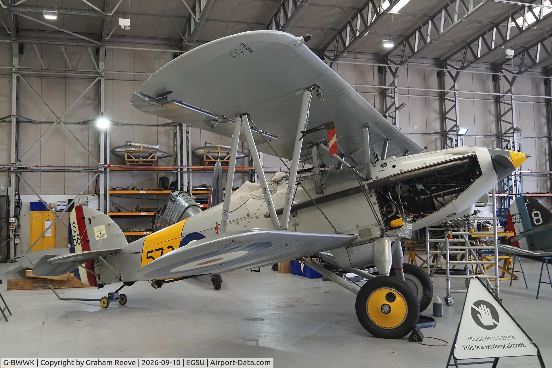 Aircraft G-BWWK, 1932 Hawker Nimrod I, c/n 41H-43617, On display at the IWM, Duxford., at EGSU, photo by Graham Reeve