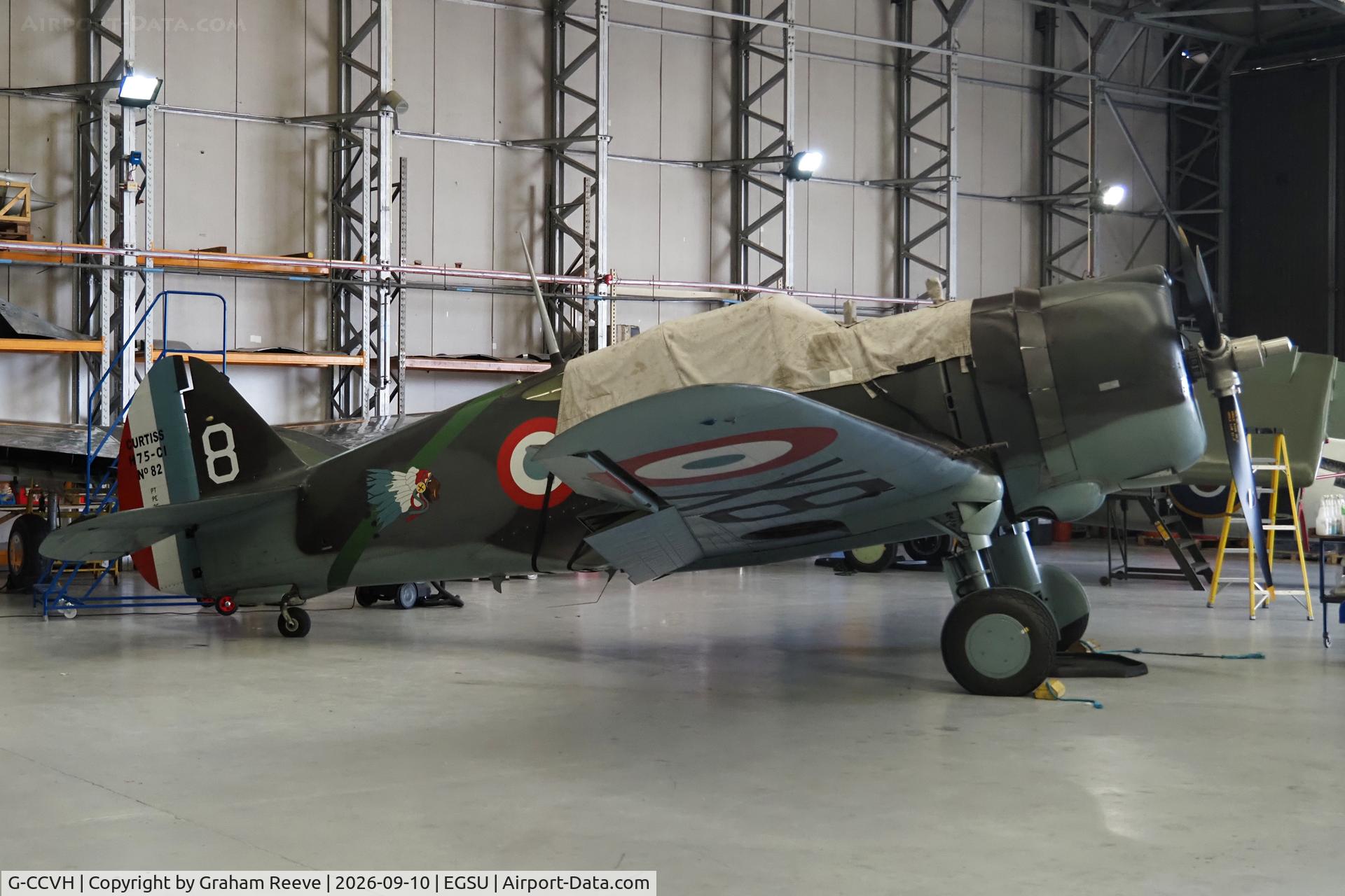 Aircraft G-CCVH, 1939 Curtiss H-75A-1, c/n 12881, On display at the IWM, Duxford., at EGSU, photo by Graham Reeve