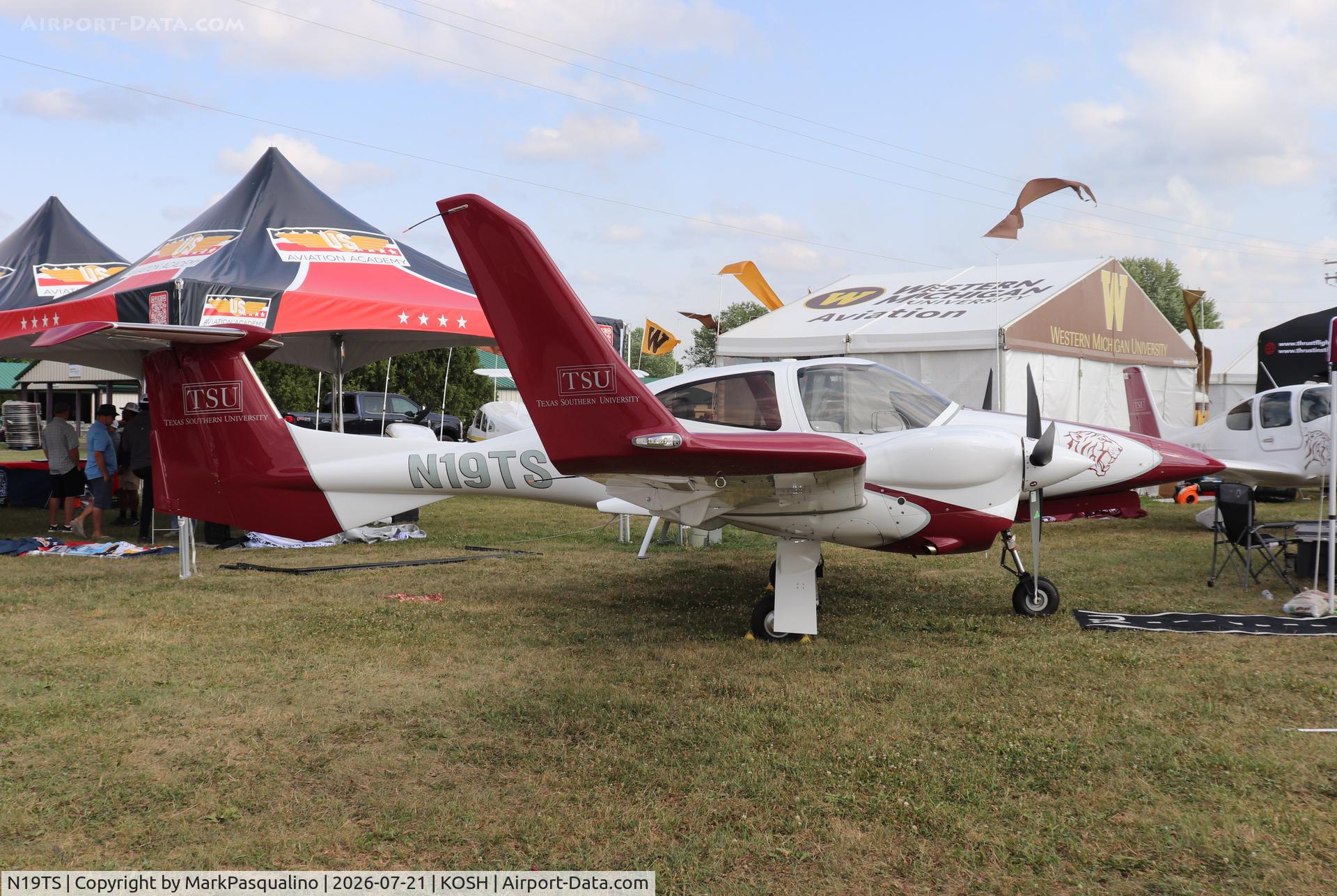 Aircraft N19TS, 2026 Diamond DA 42 NG, c/n 42.N617, Diamond DA 42 NG, at KOSH, photo by MarkPasqualino