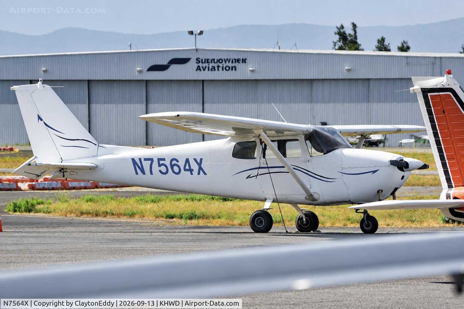 Aircraft N7564X, 1960 Cessna 172B, c/n 17248064, Hayward airport in California 2026, at KHWD, photo by ClaytonEddy