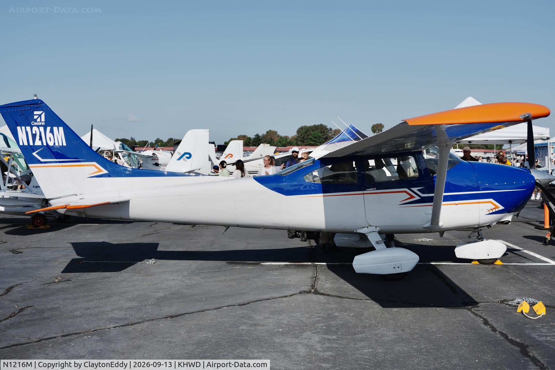 Aircraft N1216M, 1975 Cessna 182P Skylane, c/n 18264245, Hayward airport Open House in California 2026., at KHWD, photo by ClaytonEddy