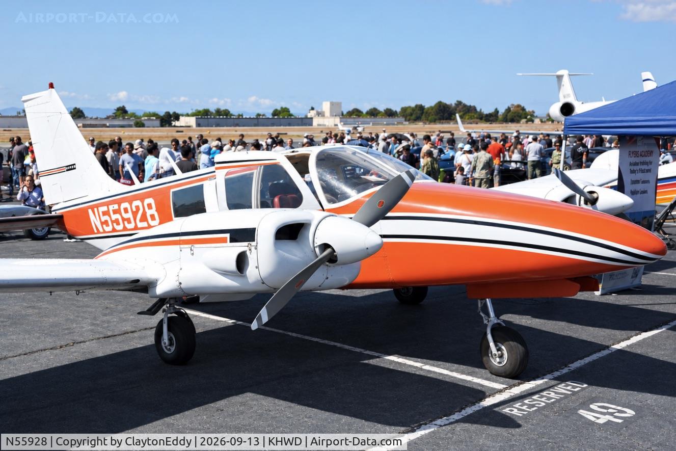Aircraft N55928, 1973 Piper PA-34-200, c/n 34-7350261, Hayward airport Open House in California 2026, at KHWD, photo by ClaytonEddy