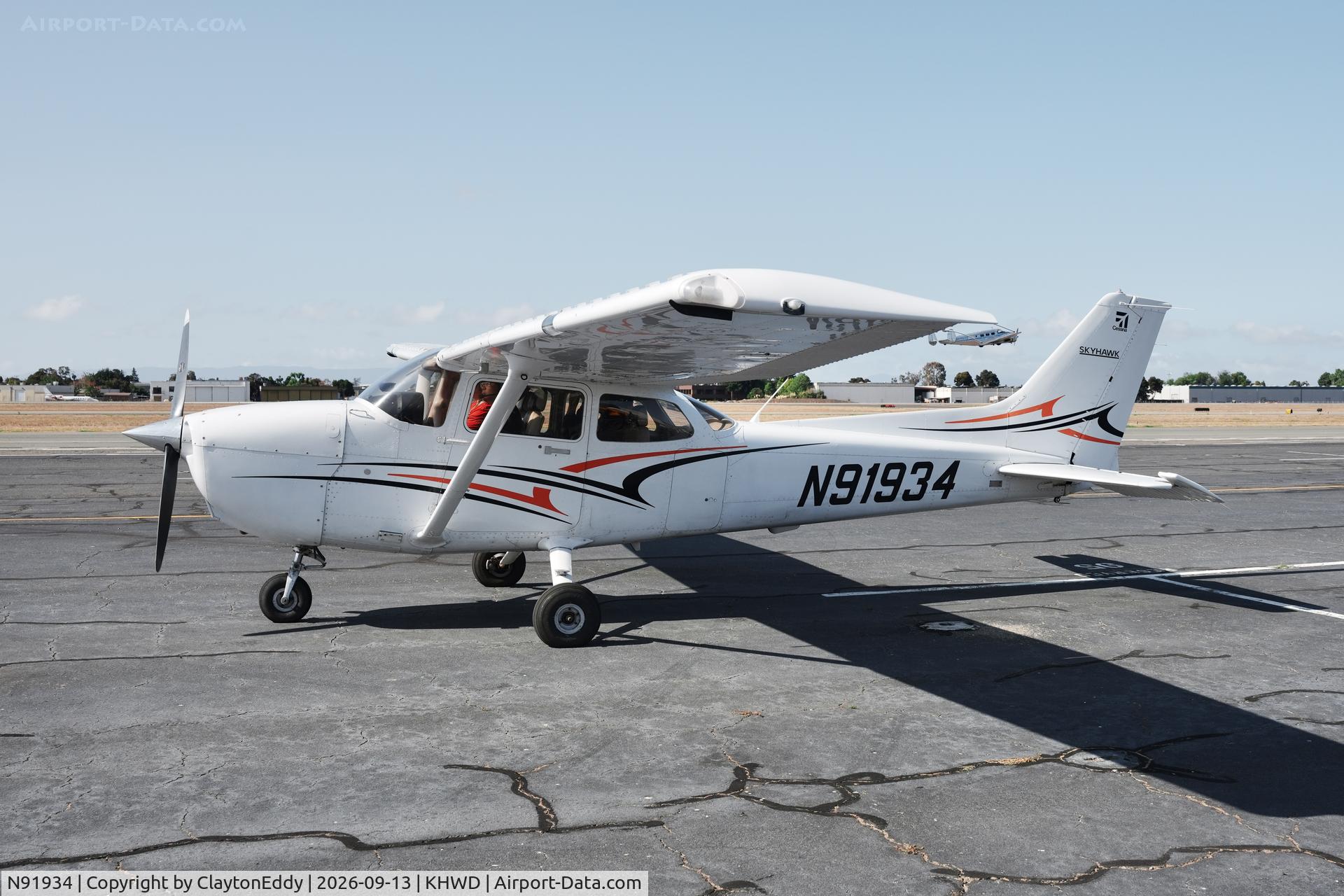 Aircraft N91934, 2012 Cessna 172R, c/n 17281613, Plane rides Hayward airport Open House in California 2026, at KHWD, photo by ClaytonEddy