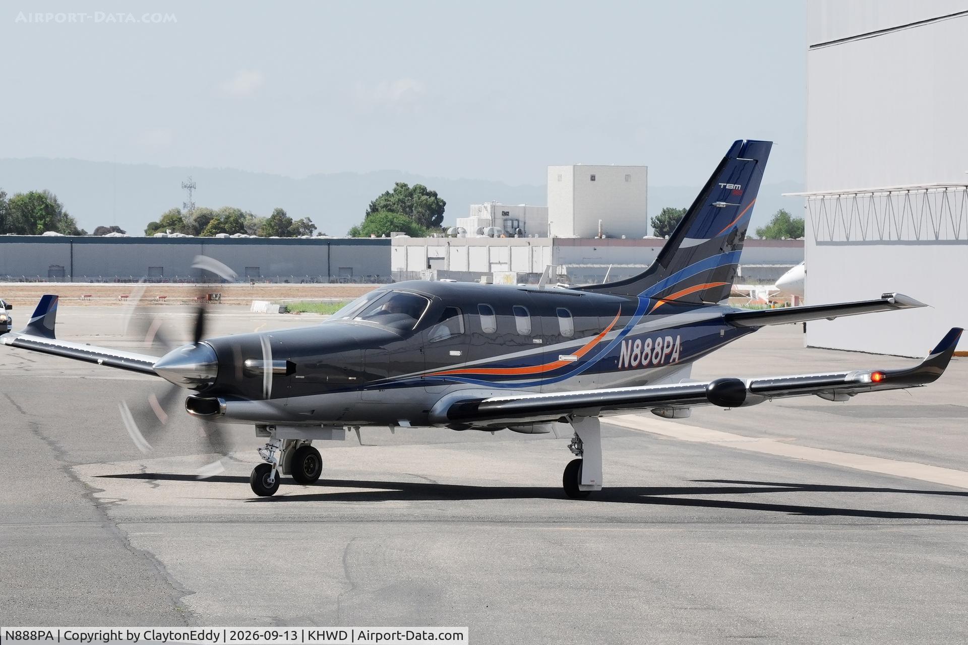 Aircraft N888PA, 2022 Compagnie Daher TBM-700, c/n 1431, Hayward airport in California 2026., at KHWD, photo by ClaytonEddy