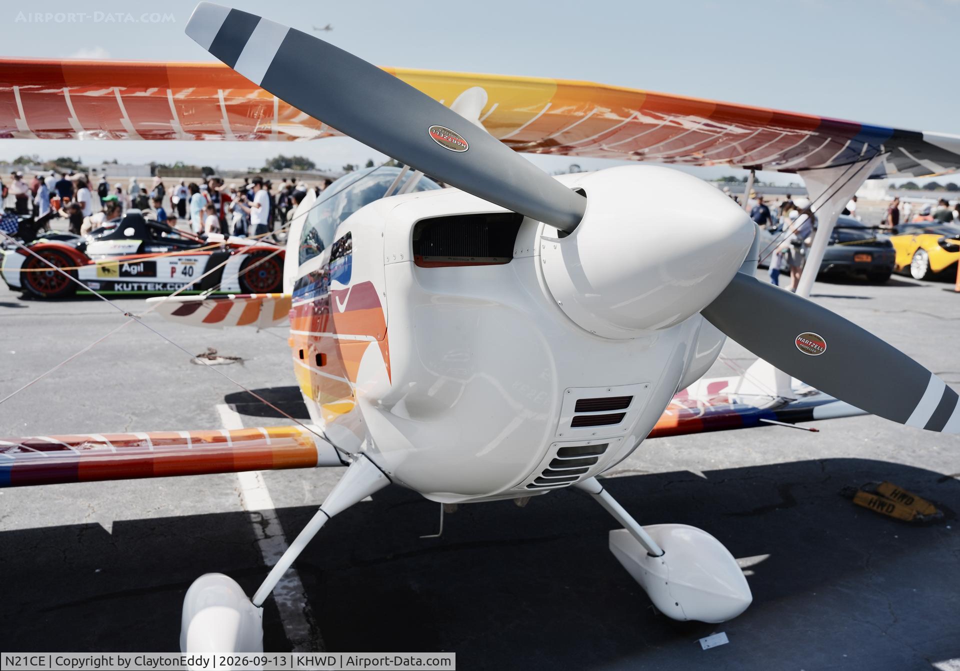 Aircraft N21CE, 1982 Christen Eagle II, c/n CONTERNO 0001, Hayward airport Open House in California 2026., at KHWD, photo by ClaytonEddy