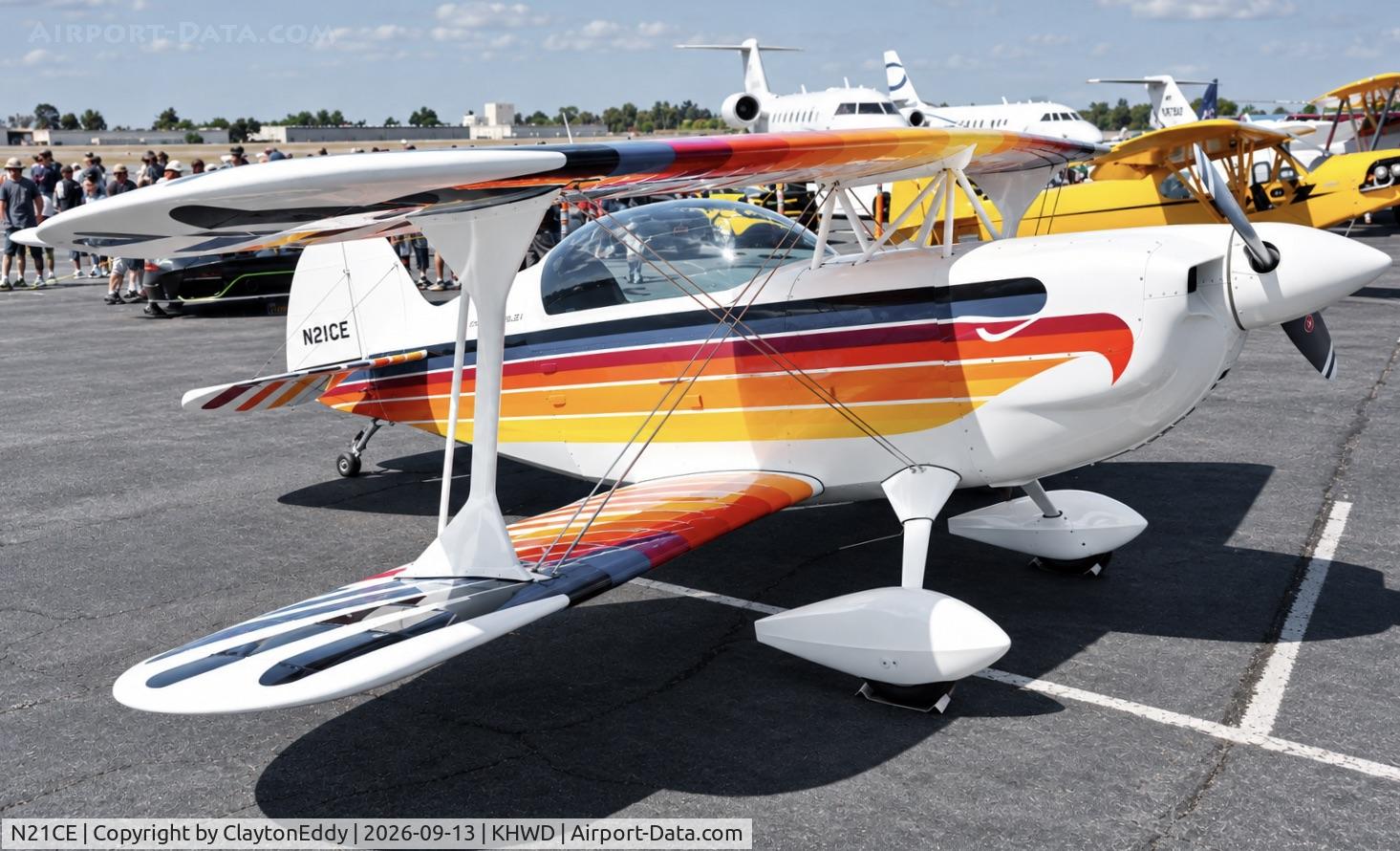 Aircraft N21CE, 1982 Christen Eagle II, c/n CONTERNO 0001, Hayward airport Open House in California 2026., at KHWD, photo by ClaytonEddy