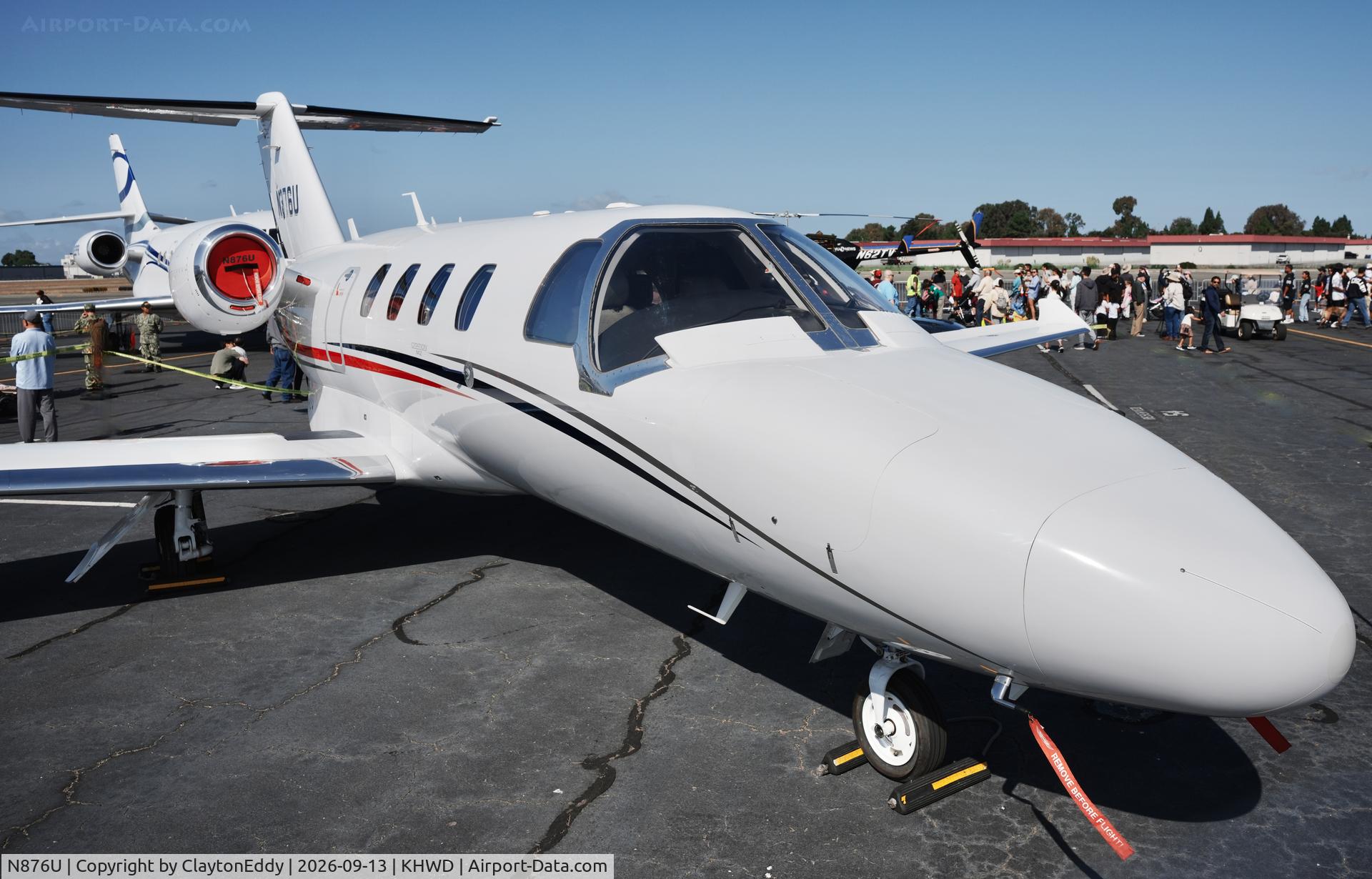 Aircraft N876U, 2018 Cessna 525, c/n 525-0997, Hayward airport Open House in California 2026, at KHWD, photo by ClaytonEddy