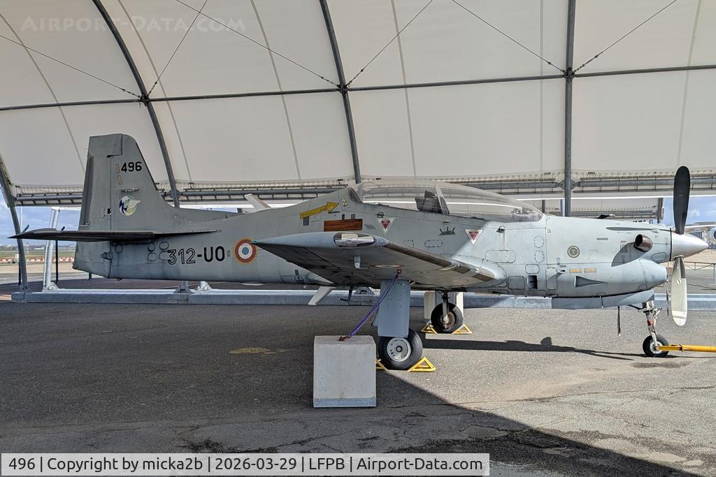 Aircraft 496, Embraer EMB-312F Tucano, c/n 312496, Preserved, at LFPB, photo by micka2b