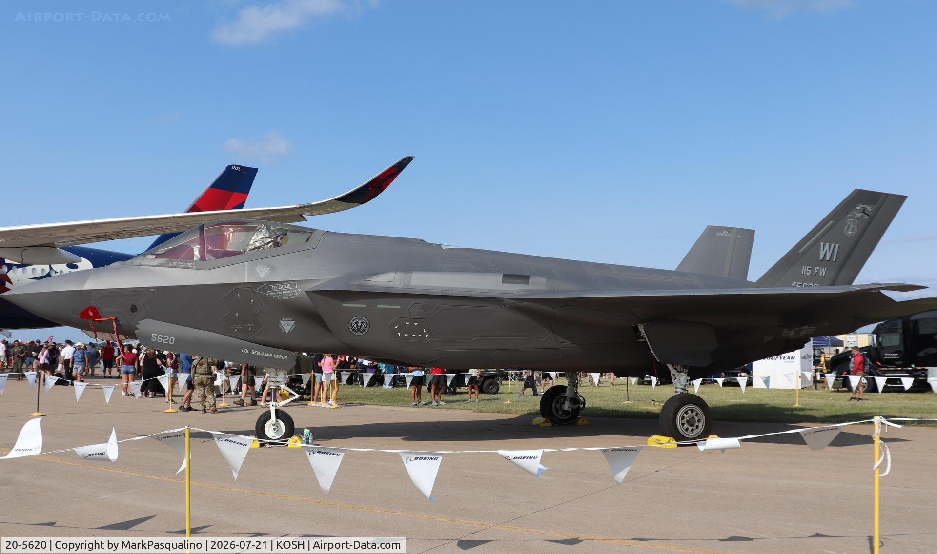 Aircraft 20-5620, Lockheed-Martin F-35A Lightning II, c/n AF-380, Lockheed-Martin F-35A, at KOSH, photo by MarkPasqualino