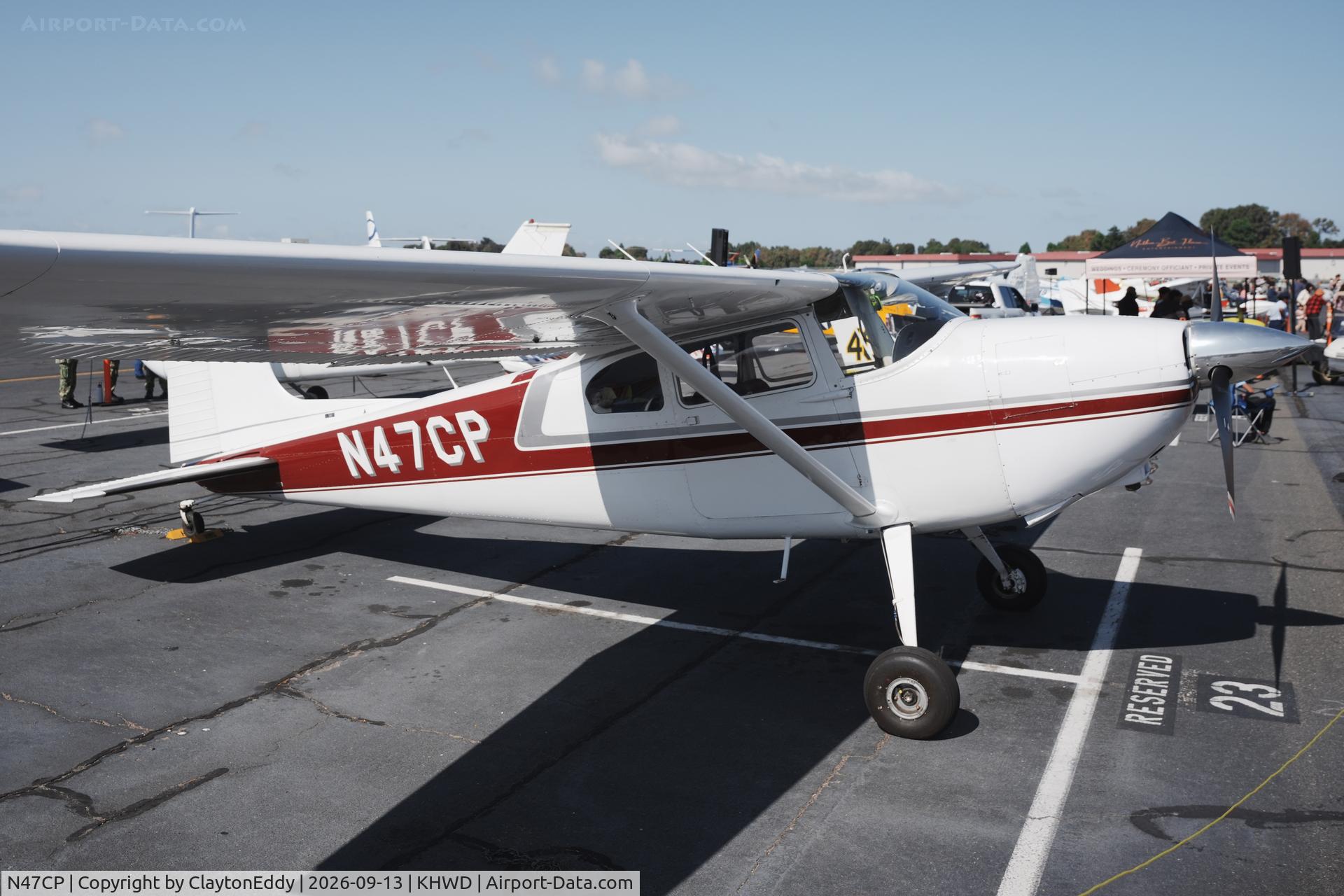 Aircraft N47CP, 1957 Cessna 180, c/n 32304, Hayward airport Open House in California 2026., at KHWD, photo by ClaytonEddy