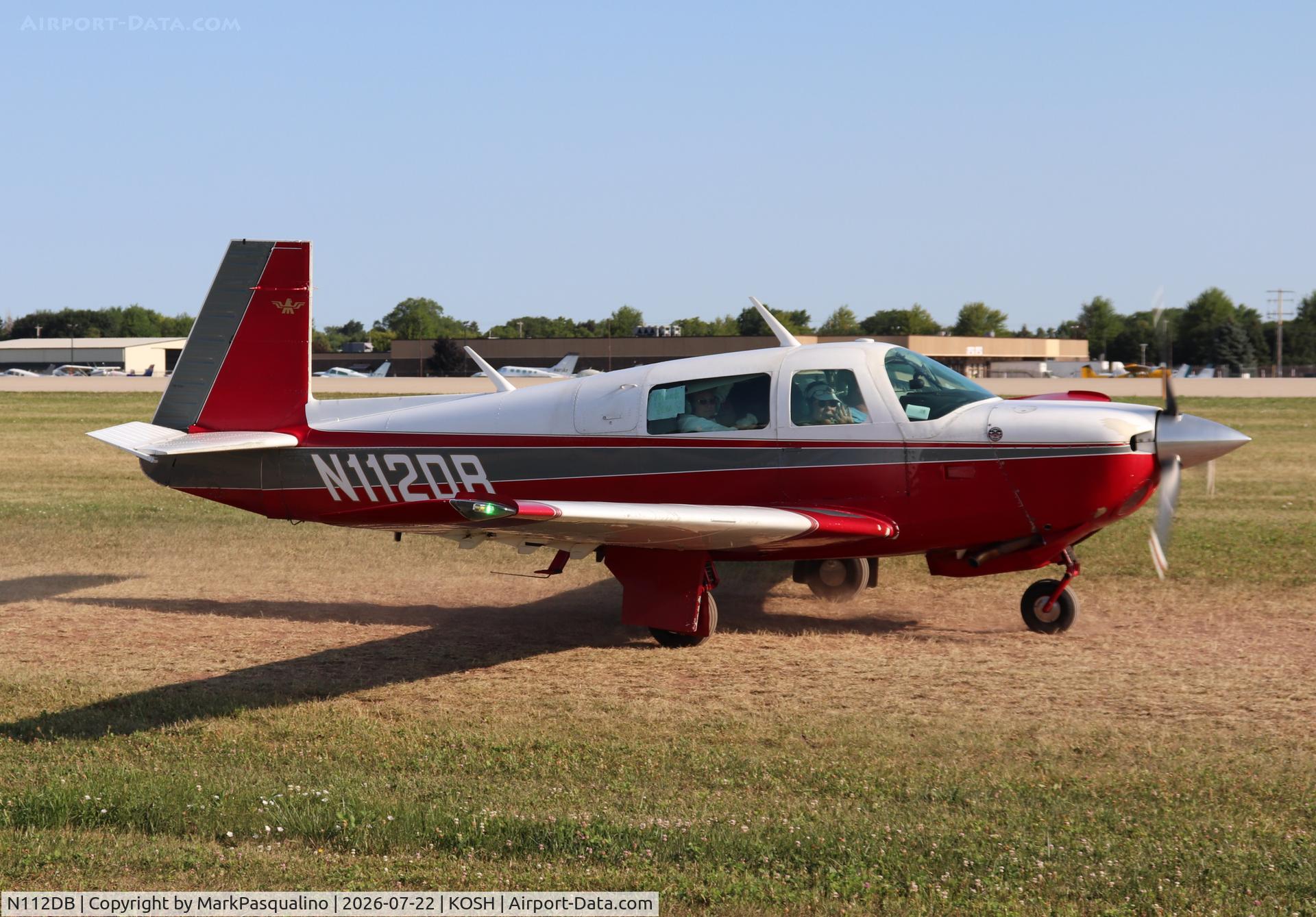 Aircraft N112DB, 1981 Mooney M20J 201, c/n 24-1232, Mooney M20J, at KOSH, photo by MarkPasqualino