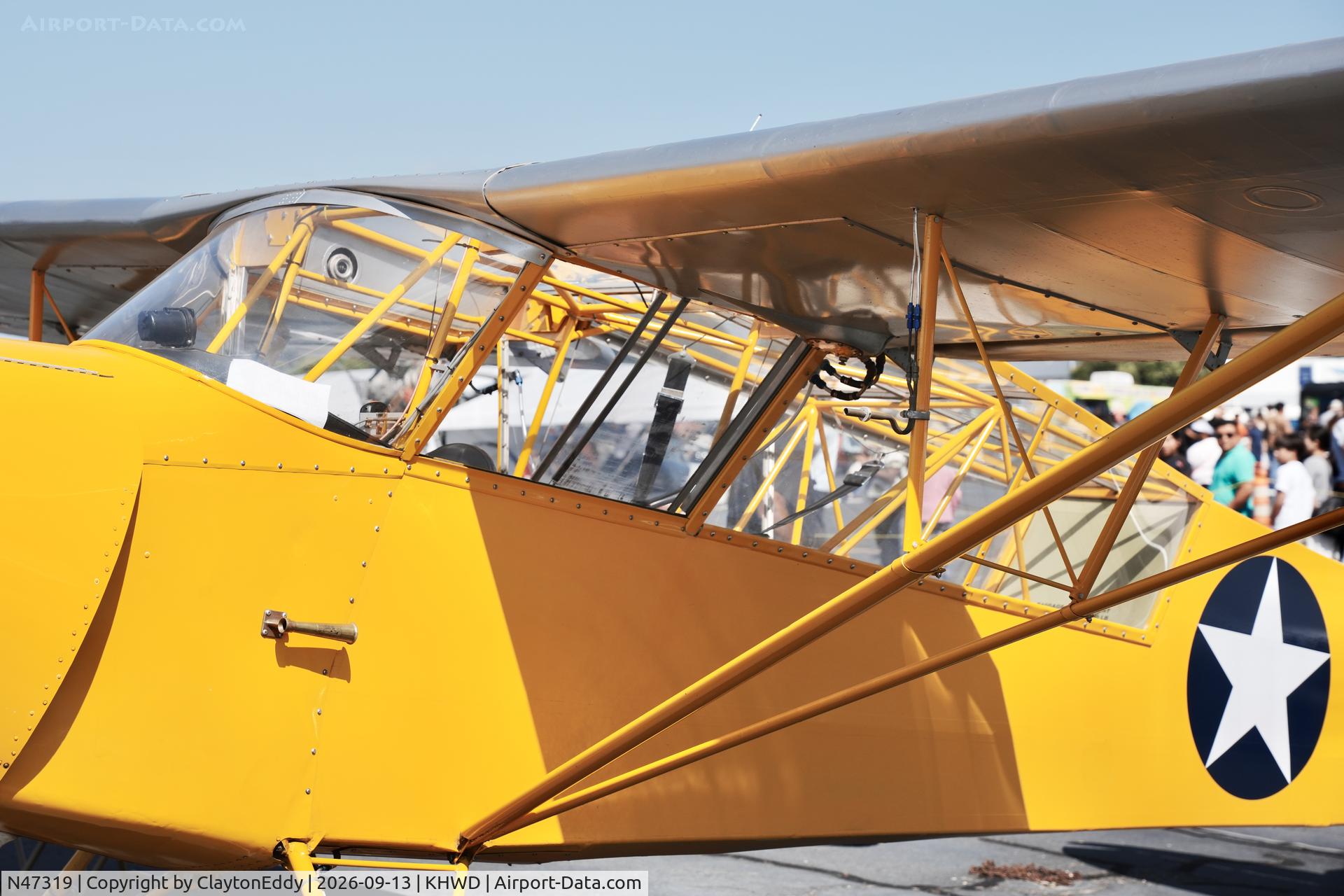 Aircraft N47319, Interstate L-6 Grasshopper, c/n 86, Hayward airport Open House in California 2026, at KHWD, photo by ClaytonEddy