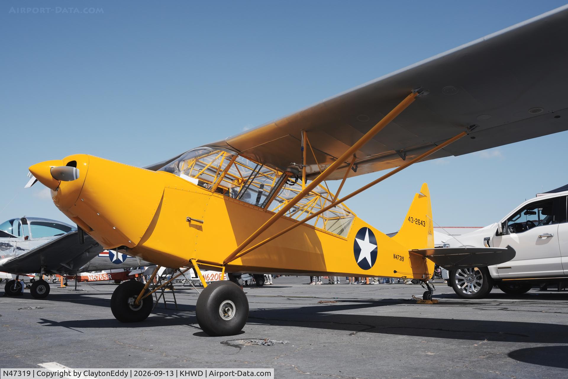 Aircraft N47319, Interstate L-6 Grasshopper, c/n 86, Hayward airport Open House in California 2026., at KHWD, photo by ClaytonEddy