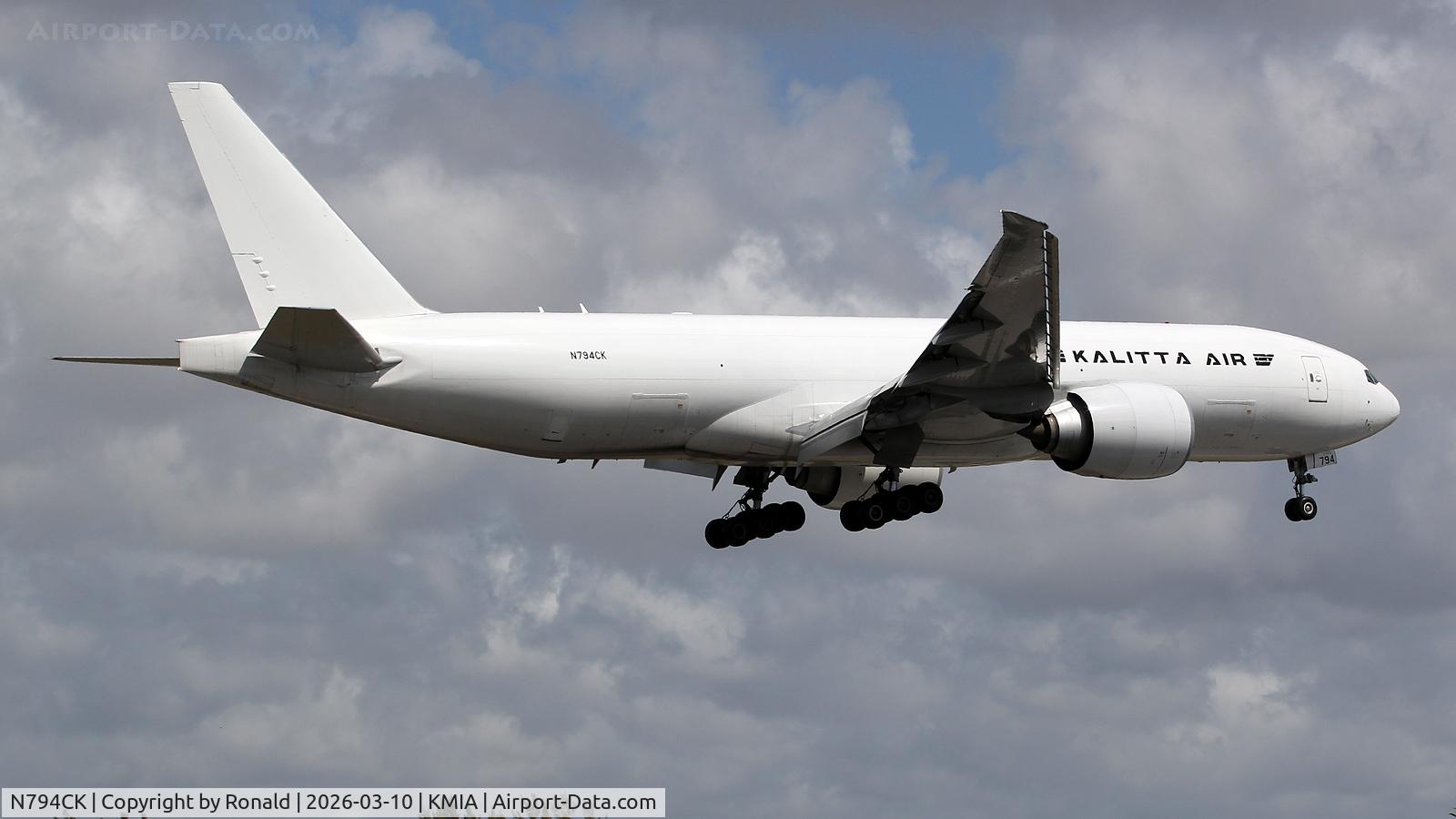 Aircraft N794CK, 2012 Boeing 777-F1H, c/n 35609 l/n 1060, at mia, at KMIA, photo by Ronald