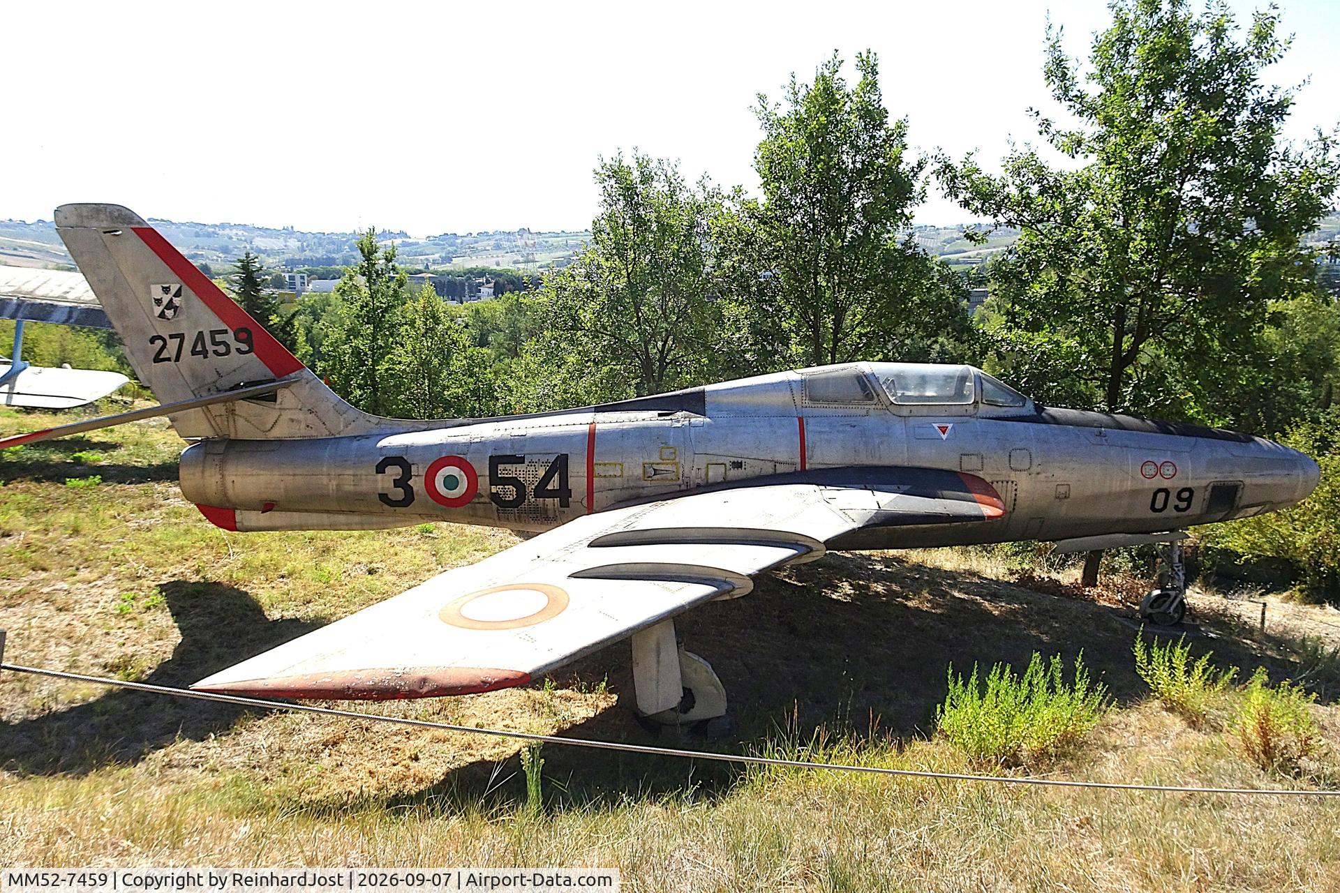 Aircraft MM52-7459, 1952 Republic RF-84F Thunderflash, c/n Not found (52-7459), Italian Air Force Thunderflash at the Parco Tematico dell Aviazione near Rimini, Italy, photo by ReinhardJost