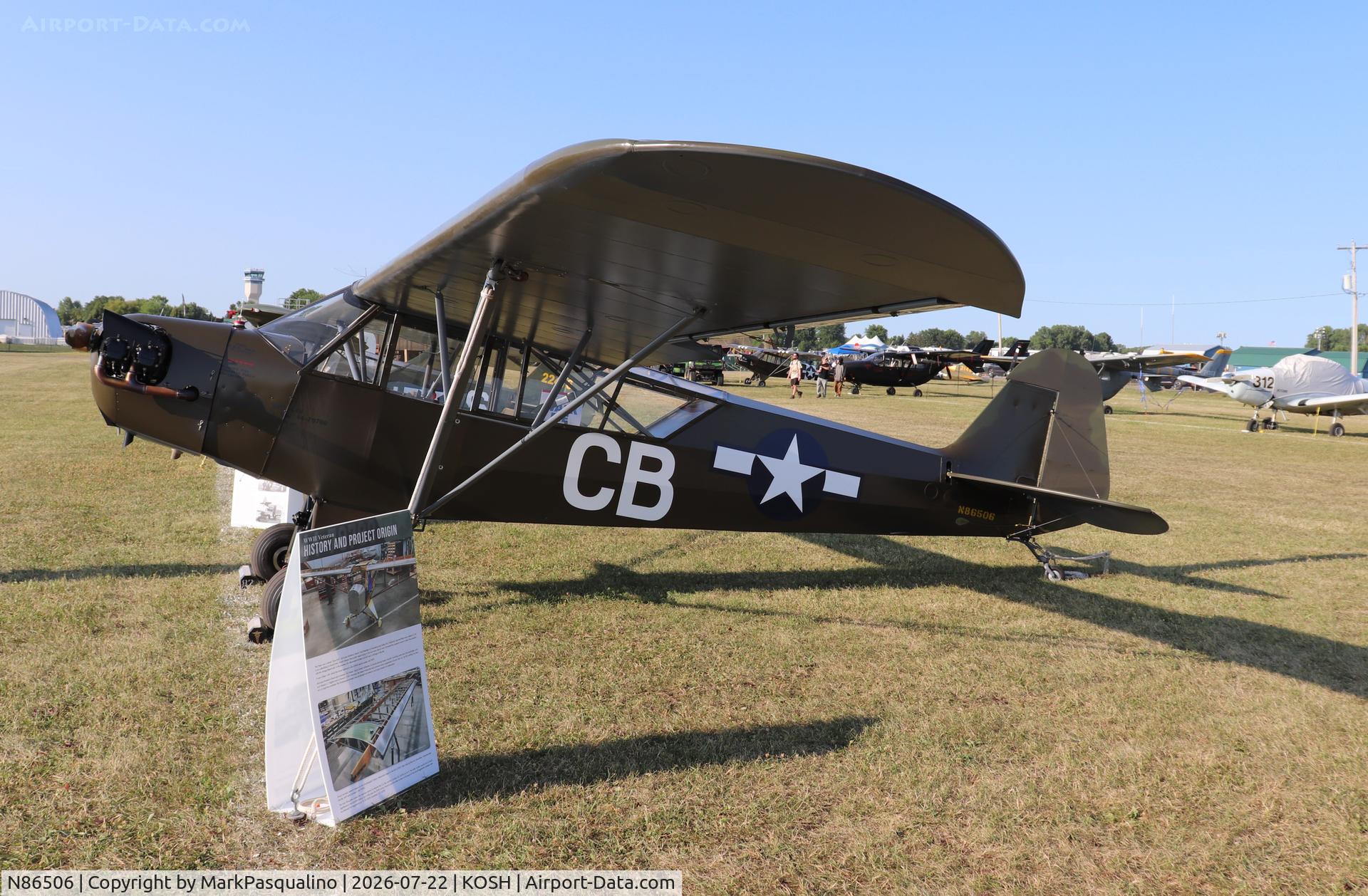 Aircraft N86506, Piper J3C-65 Cub, c/n 12076, Piper L-4H, at KOSH, photo by MarkPasqualino