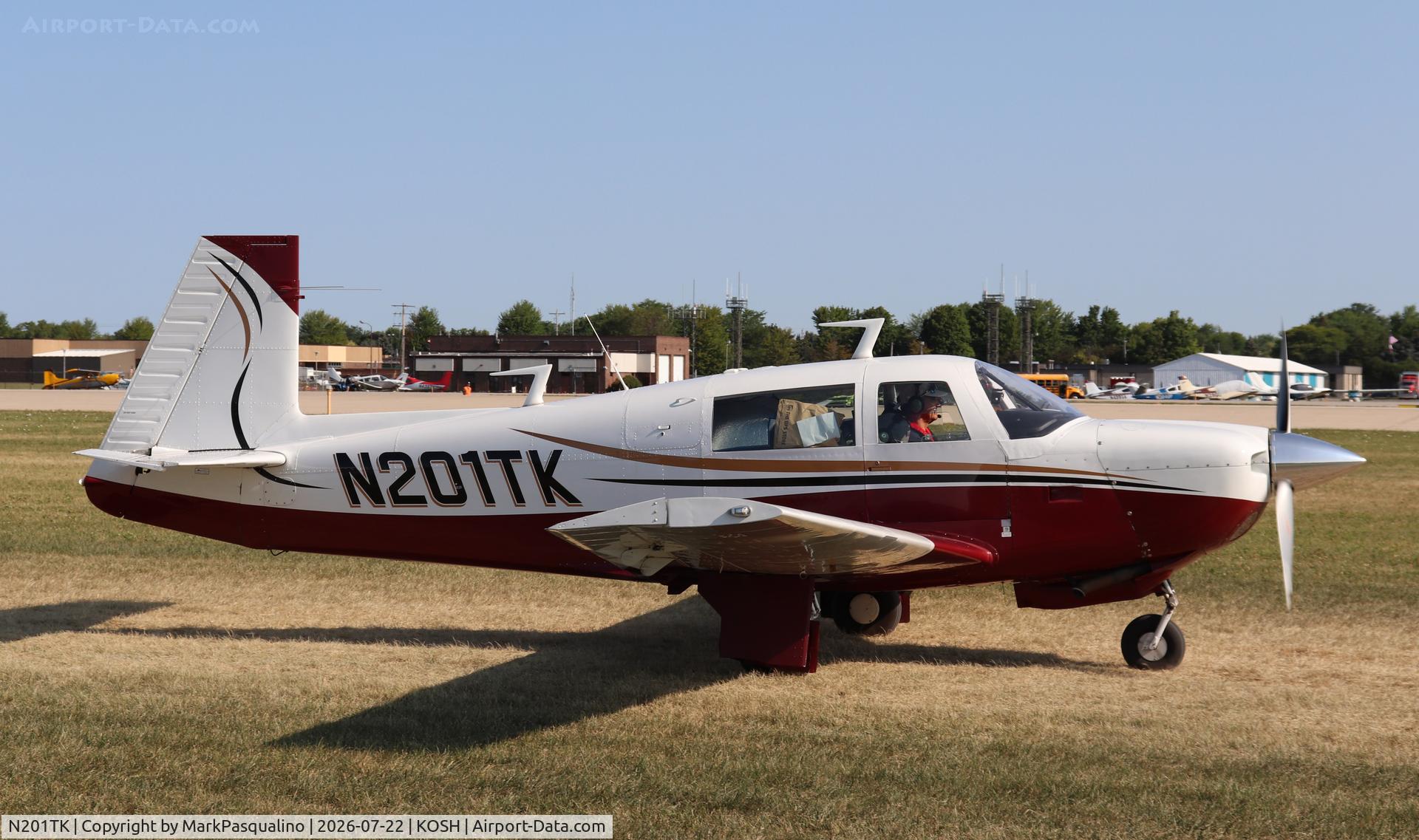 Aircraft N201TK, 1976 Mooney M20J 201, c/n 24-0048, Mooney M20J, at KOSH, photo by MarkPasqualino
