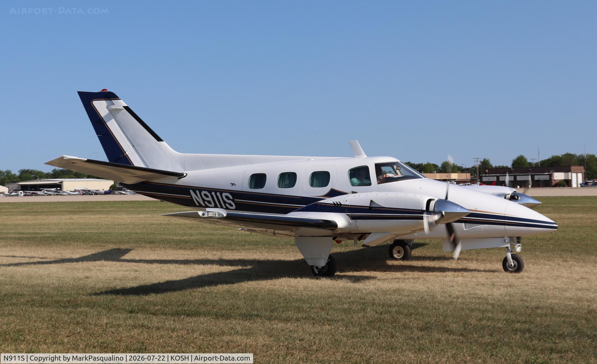 Aircraft N911S, 1974 Beech B-60 Duke, c/n P-317, Beech B60, at KOSH, photo by MarkPasqualino