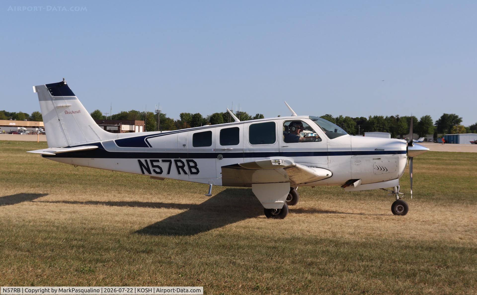 Aircraft N57RB, 1979 Beech A36 Bonanza 36, c/n E-1572, Beech A36, at KOSH, photo by MarkPasqualino