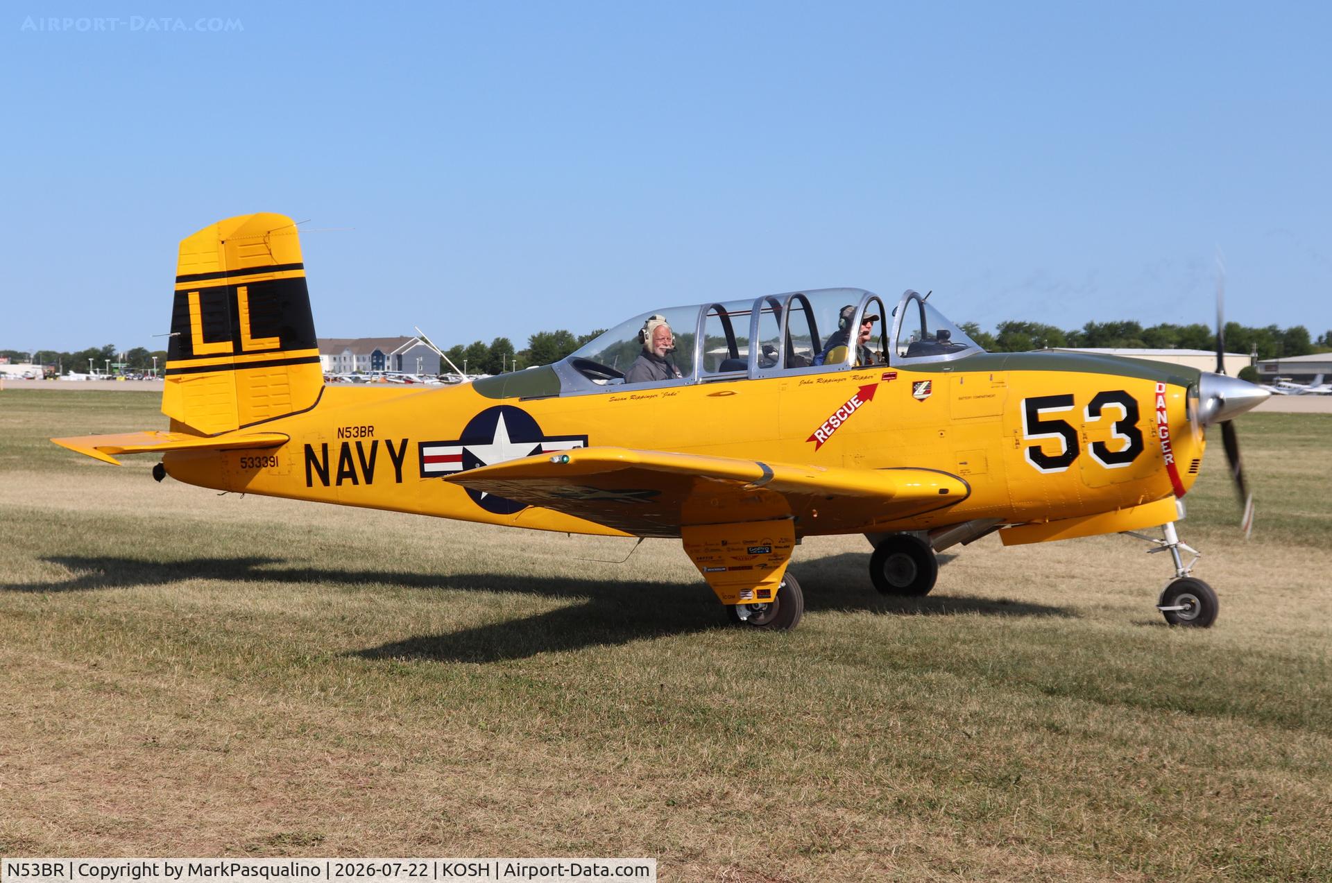 Aircraft N53BR, 1953 Beech T-34A Mentor Mentor, c/n G-152, Beech T-34A, at KOSH, photo by MarkPasqualino