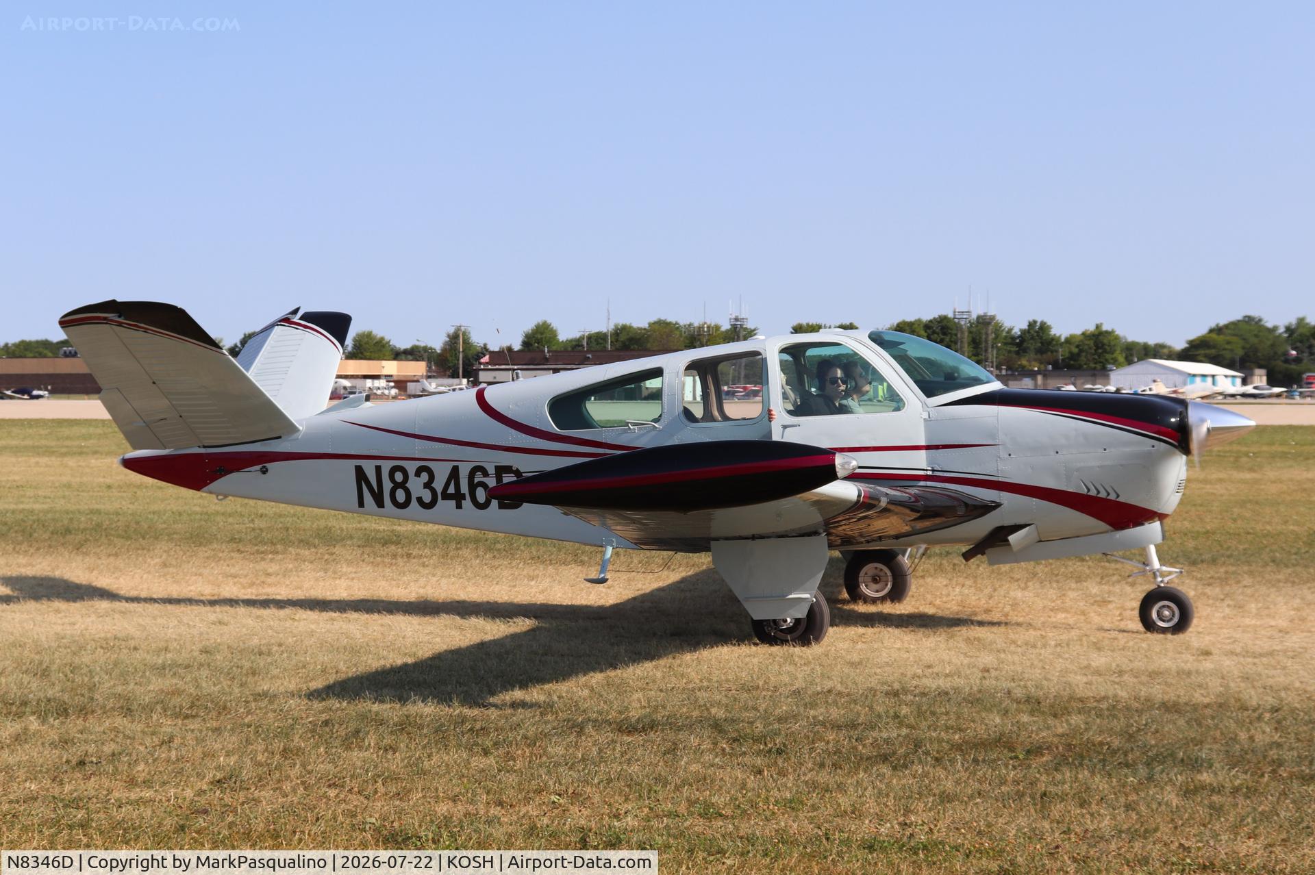 Aircraft N8346D, 1958 Beech J35 Bonanza, c/n D-5447, Beech J35, at KOSH, photo by MarkPasqualino