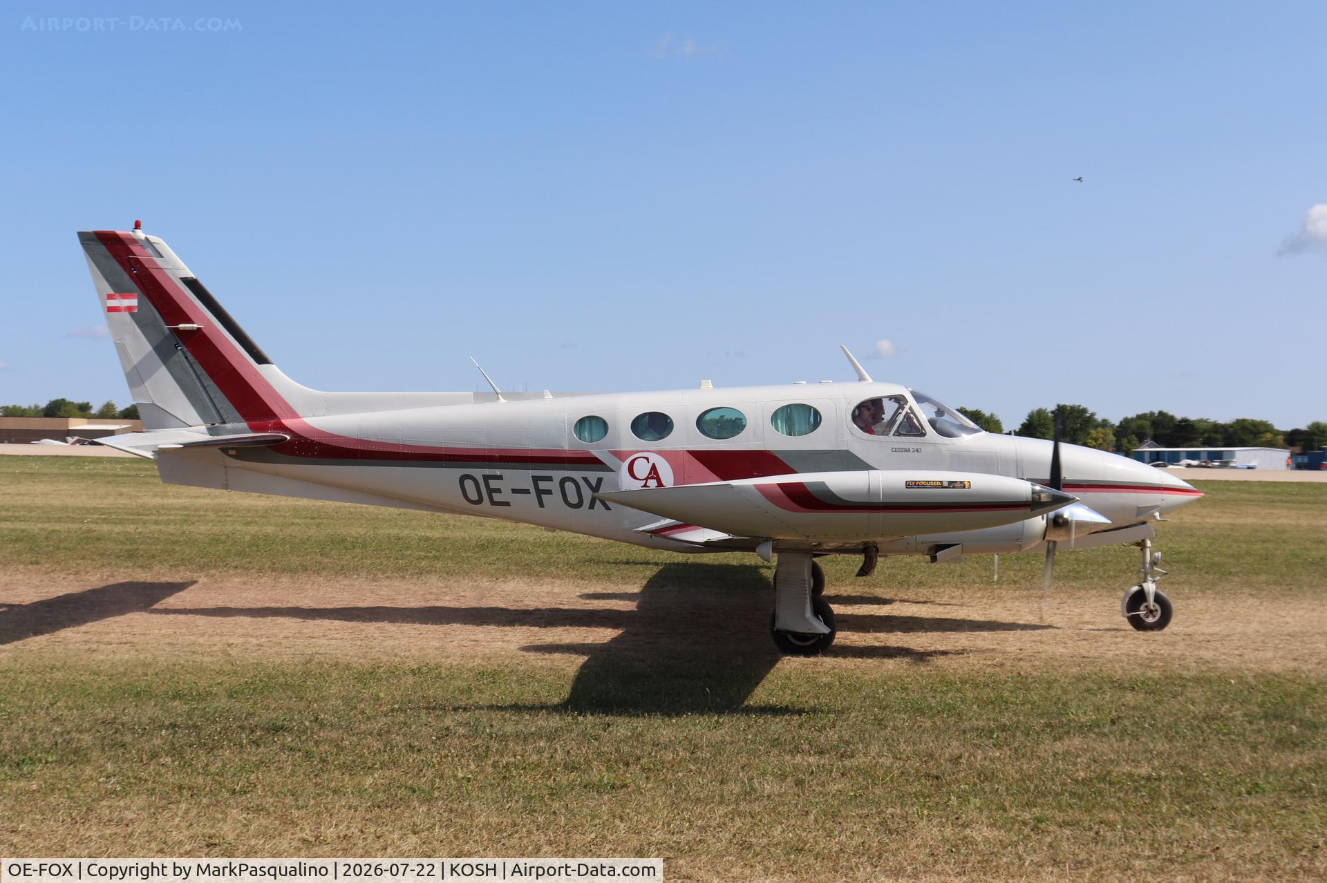 Aircraft OE-FOX, Cessna 340A, c/n 340A0963, Cessna 340A, at KOSH, photo by MarkPasqualino