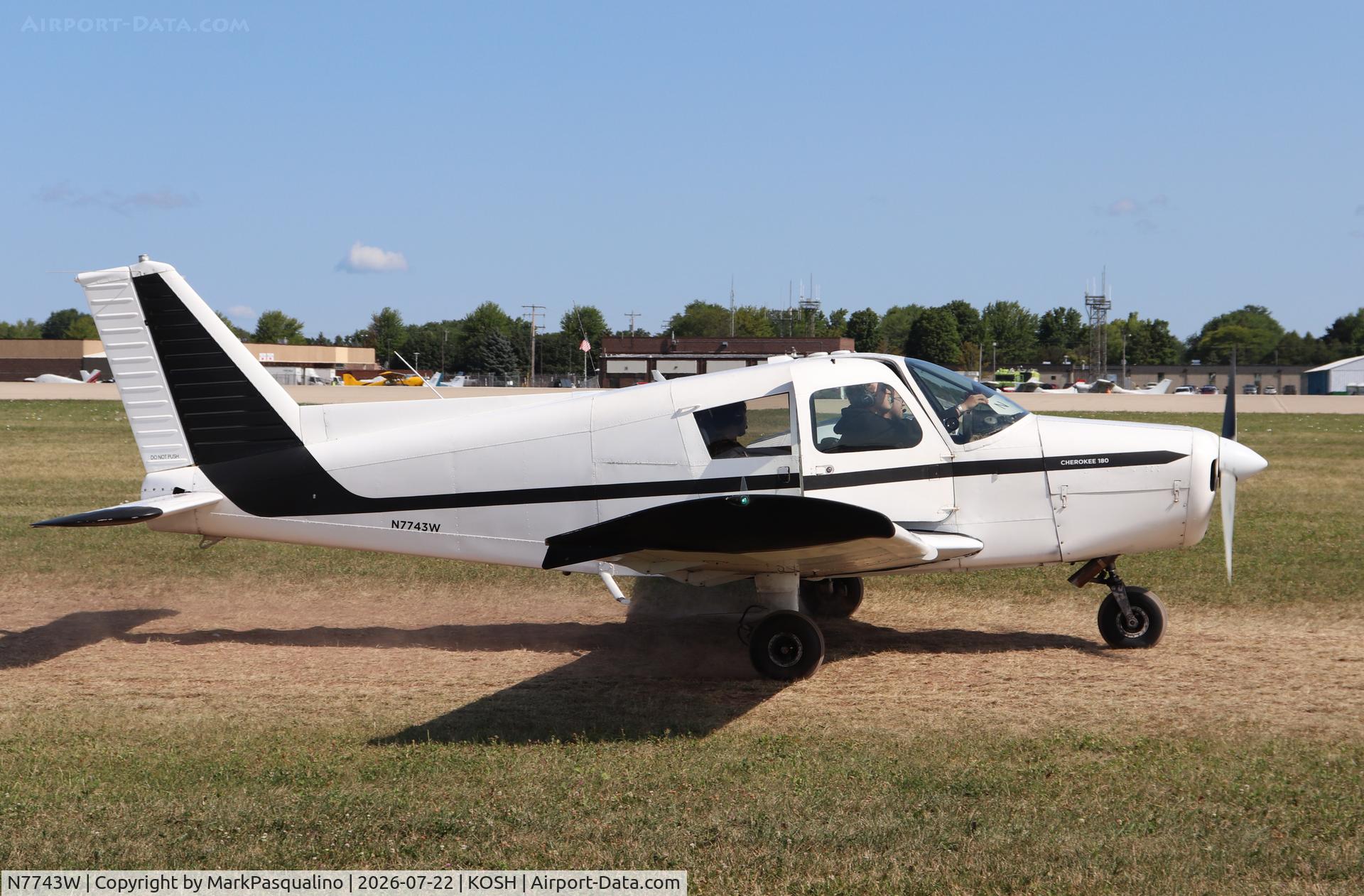 Aircraft N7743W, 1964 Piper PA-28-180, c/n 28-1752, Piper PA-28-180, at KOSH, photo by MarkPasqualino