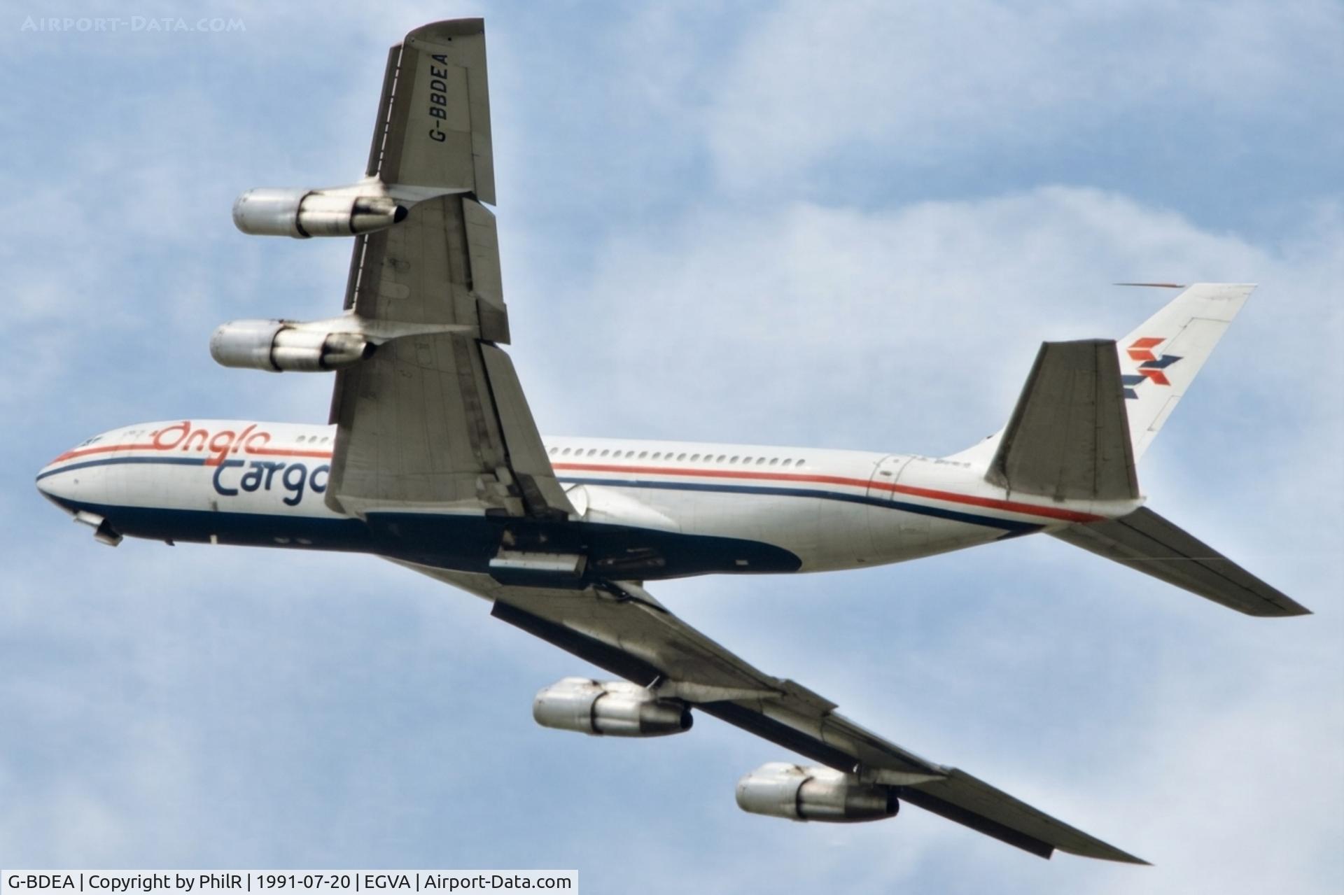 Aircraft G-BDEA, 1967 Boeing 707-338C, c/n 19296 l/n 630, G-BDEA 1967 B707-320C Anglo Cargo IAT, at EGVA, photo by PhilR