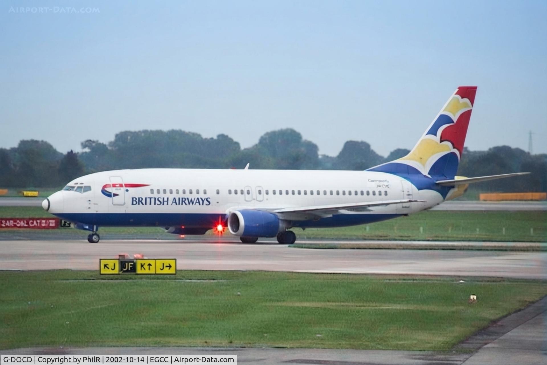 Aircraft G-DOCD, 1991 Boeing 737-436, c/n 25349 l/n 2156, G-DOCD 1991 B737-400 BA MAN, at EGCC, photo by PhilR
